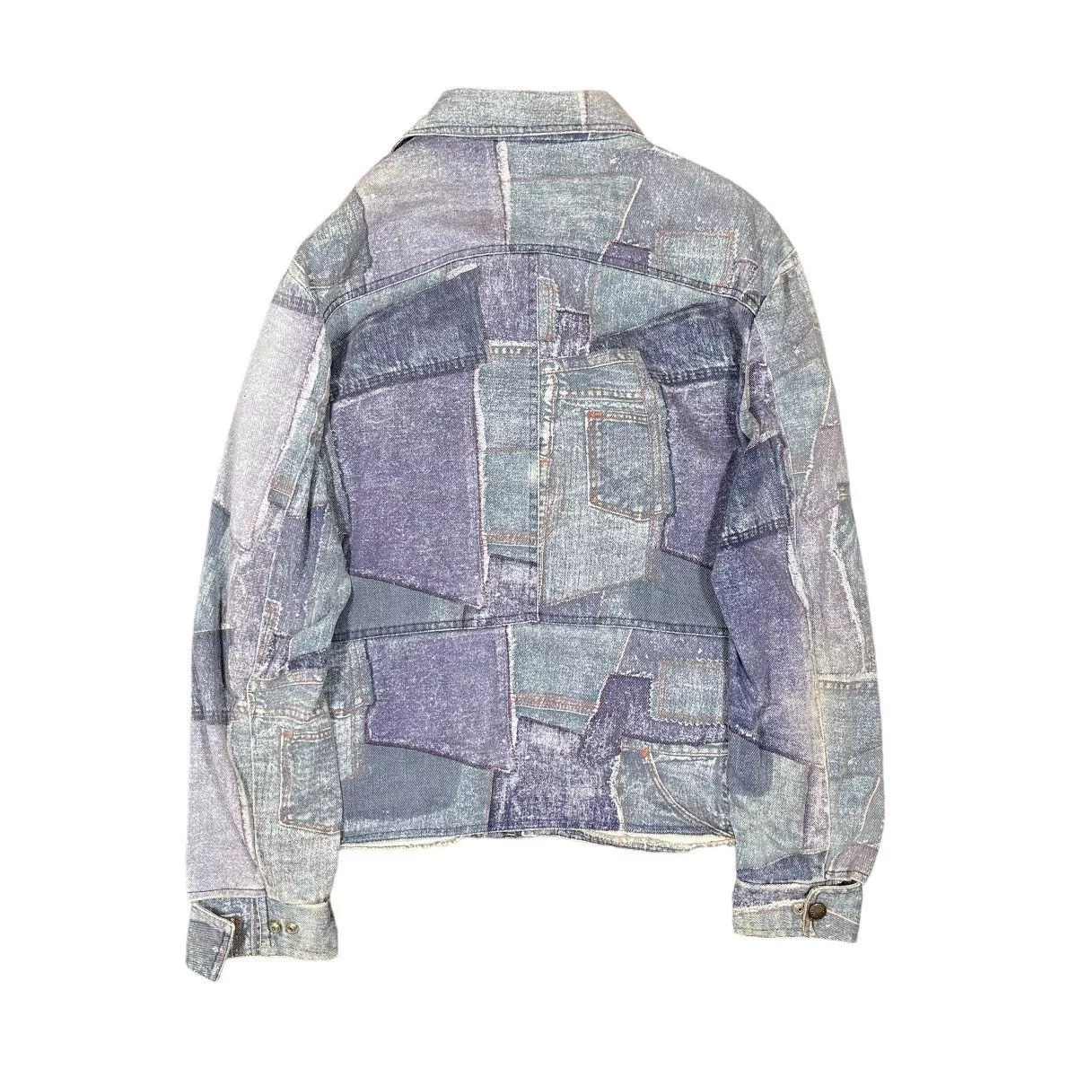 Hysteric Glamour Light Jackets Hysteric Glamour × Tornado Mart × Vintage Patchwork Denim Printed Vintage 1980s Jacket Blue