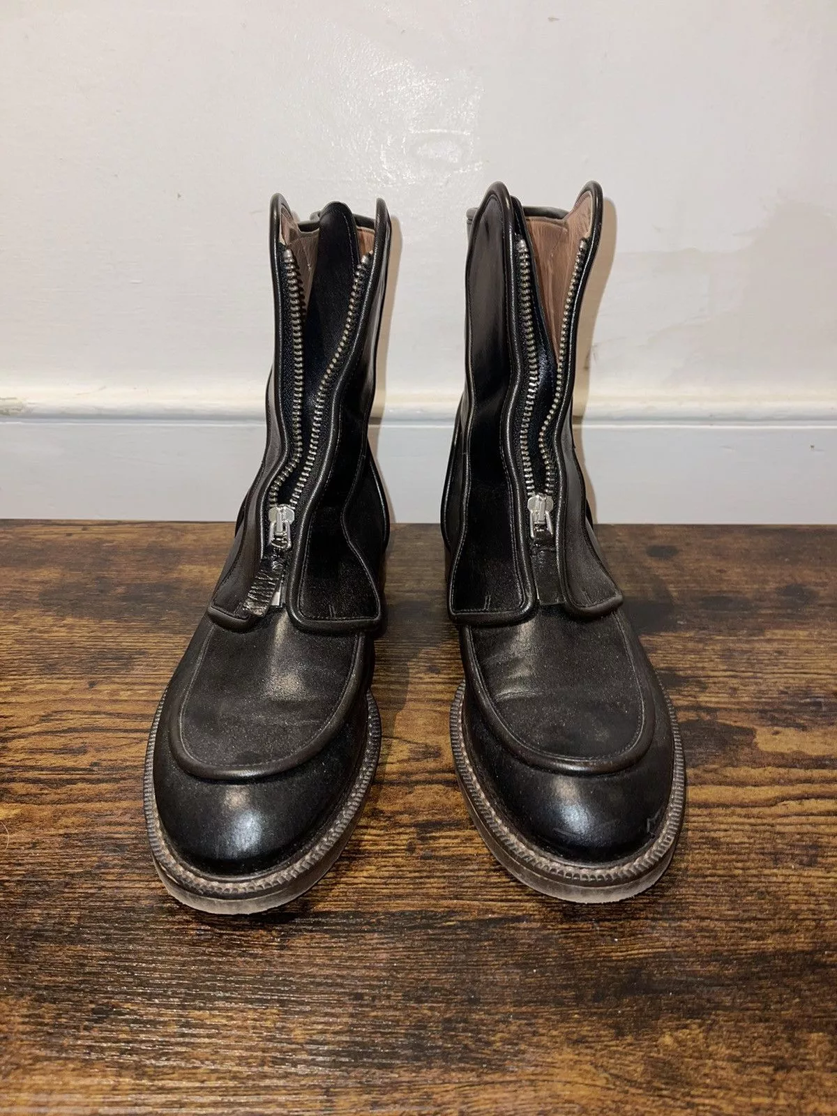 Marni Boots MARNI zip-up Black Flat Leather Boots