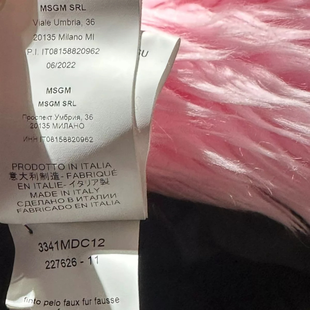 MSGM Heavy Coats MSGM Faux fur pink coat