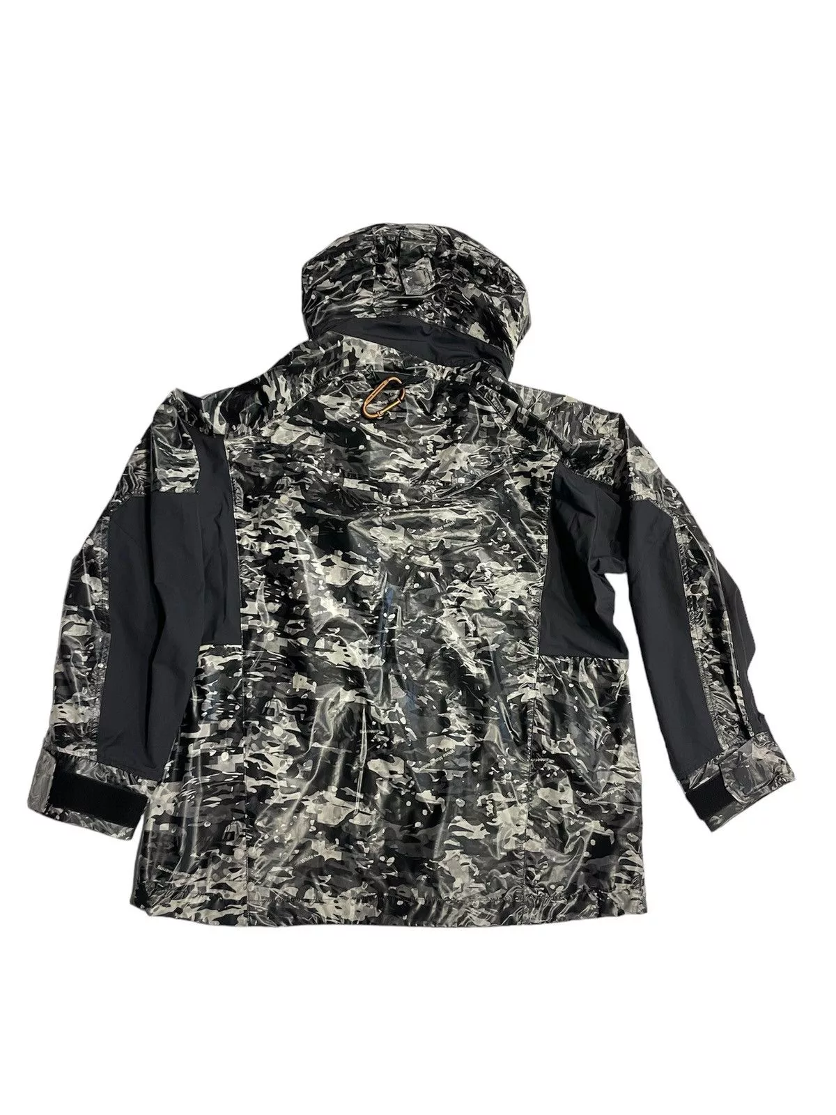 White Mountaineering Light Jackets White Mountaineering BLACK AND WHITE PRINTED ZIP UP HOODIE