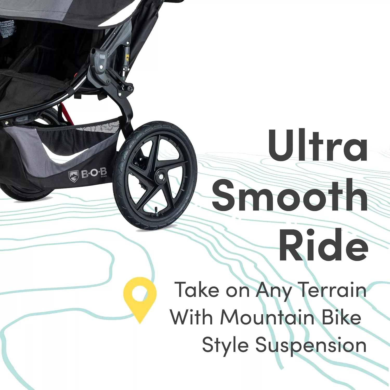 BOB Gear Revolution Flex 3.0 Duallie Jogging Stroller, Double Stroller, Graphite Black