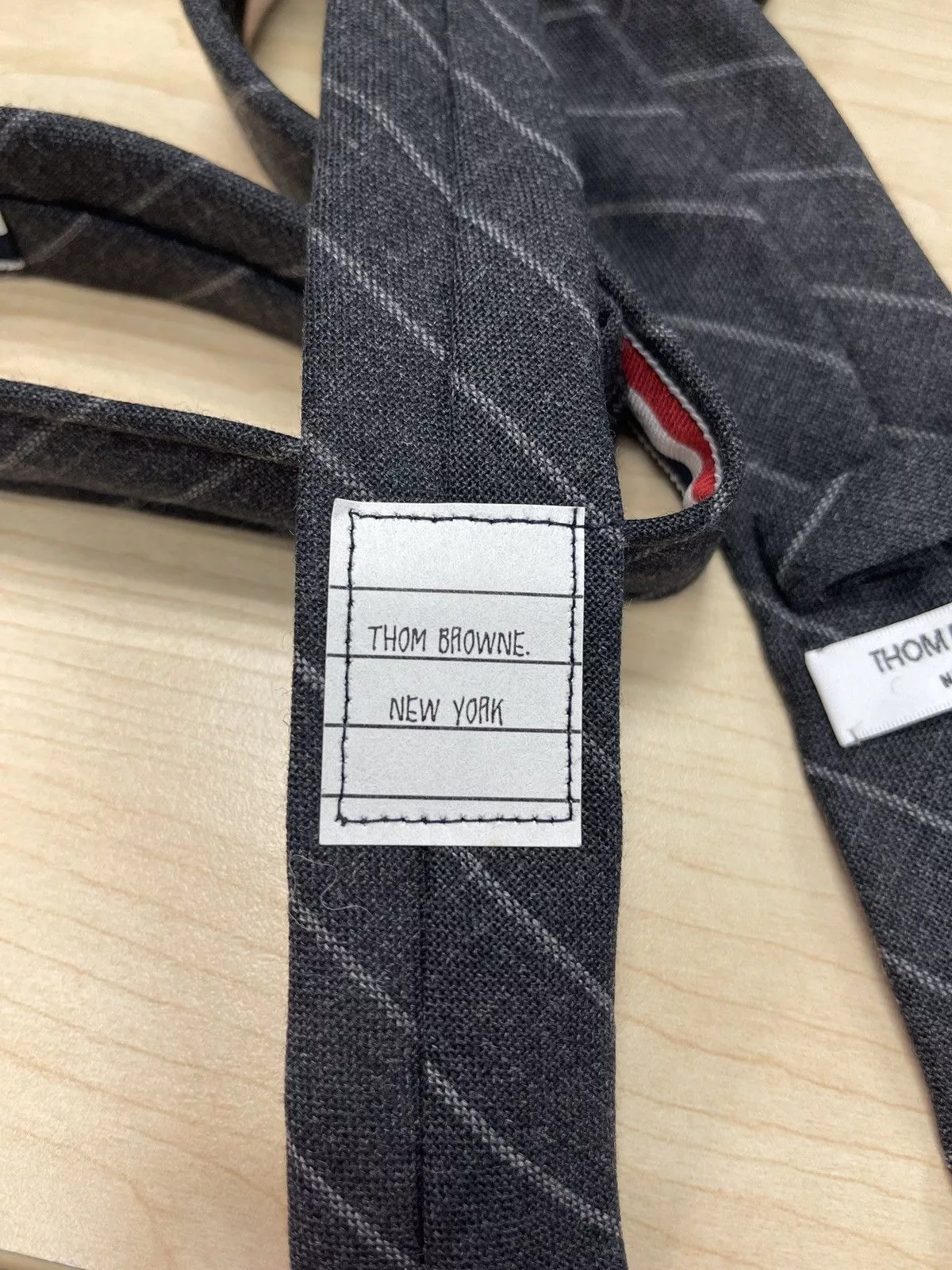 Thom Browne Ties Pocketsquares Thom Browne Grey Stripe - Tie Gray