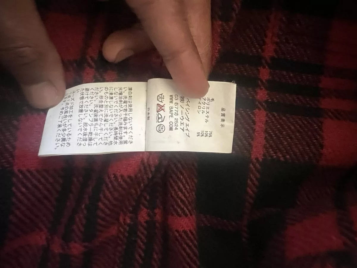 Bape Light Jackets Vintage Bape Lumberjack Flannel Red