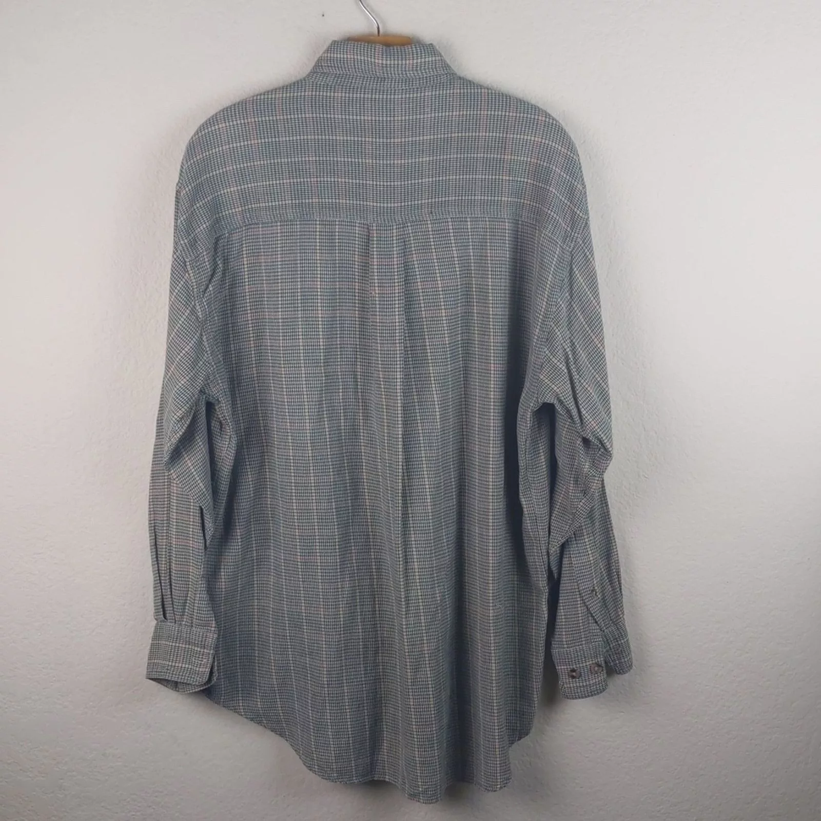 Orvis Shirts Button Ups VTG 90s Orvis Green Herringbone Button Down Flannel Sz MED