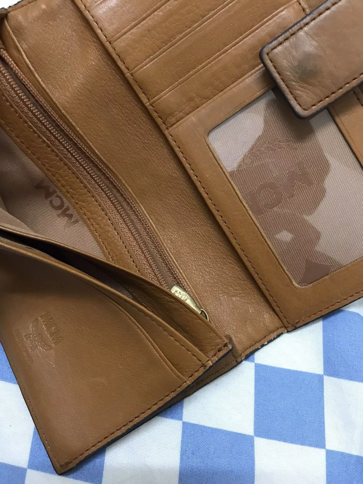 MCM Wallets MCM Leather Monogram Long Wallet Brown