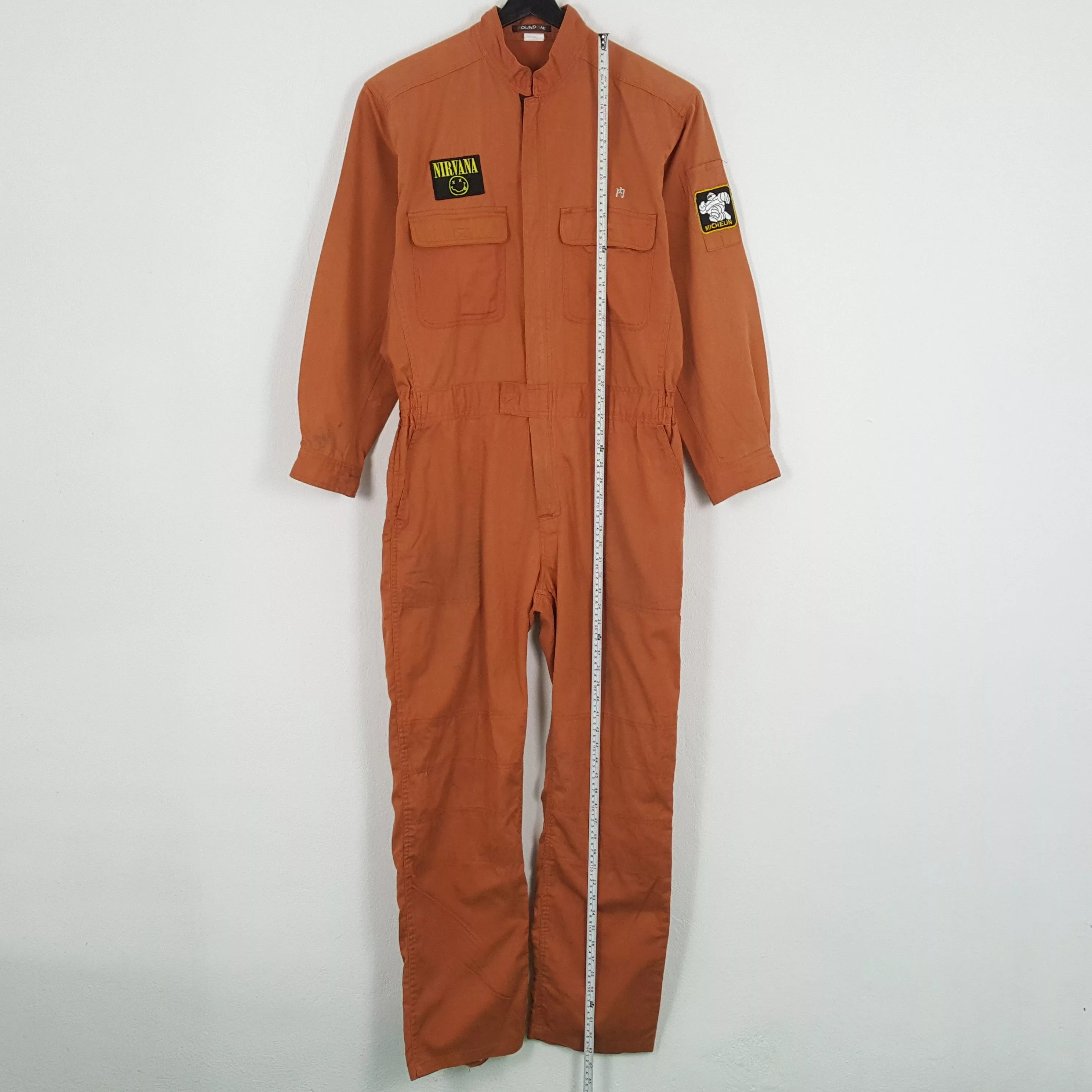 Nirvana Light Jackets Nirvana × Vintage NIRVANA MICHELIN Workwear Style Coverall Jacket Orange