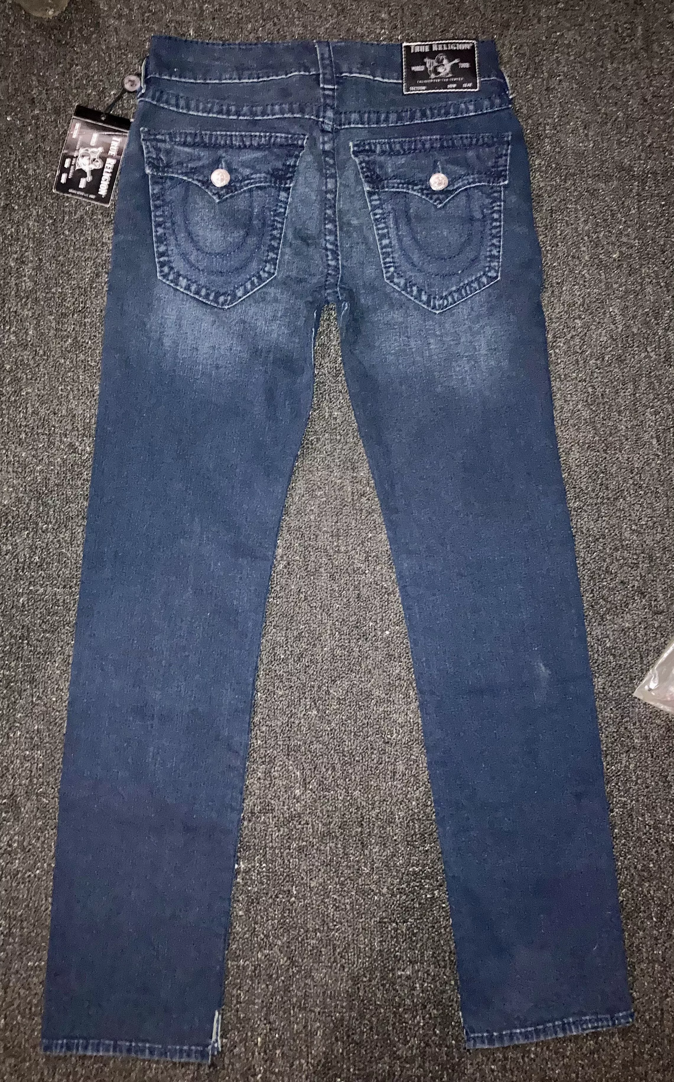 True Religion Denim Jeans w/ Buttoned Pockets Blue