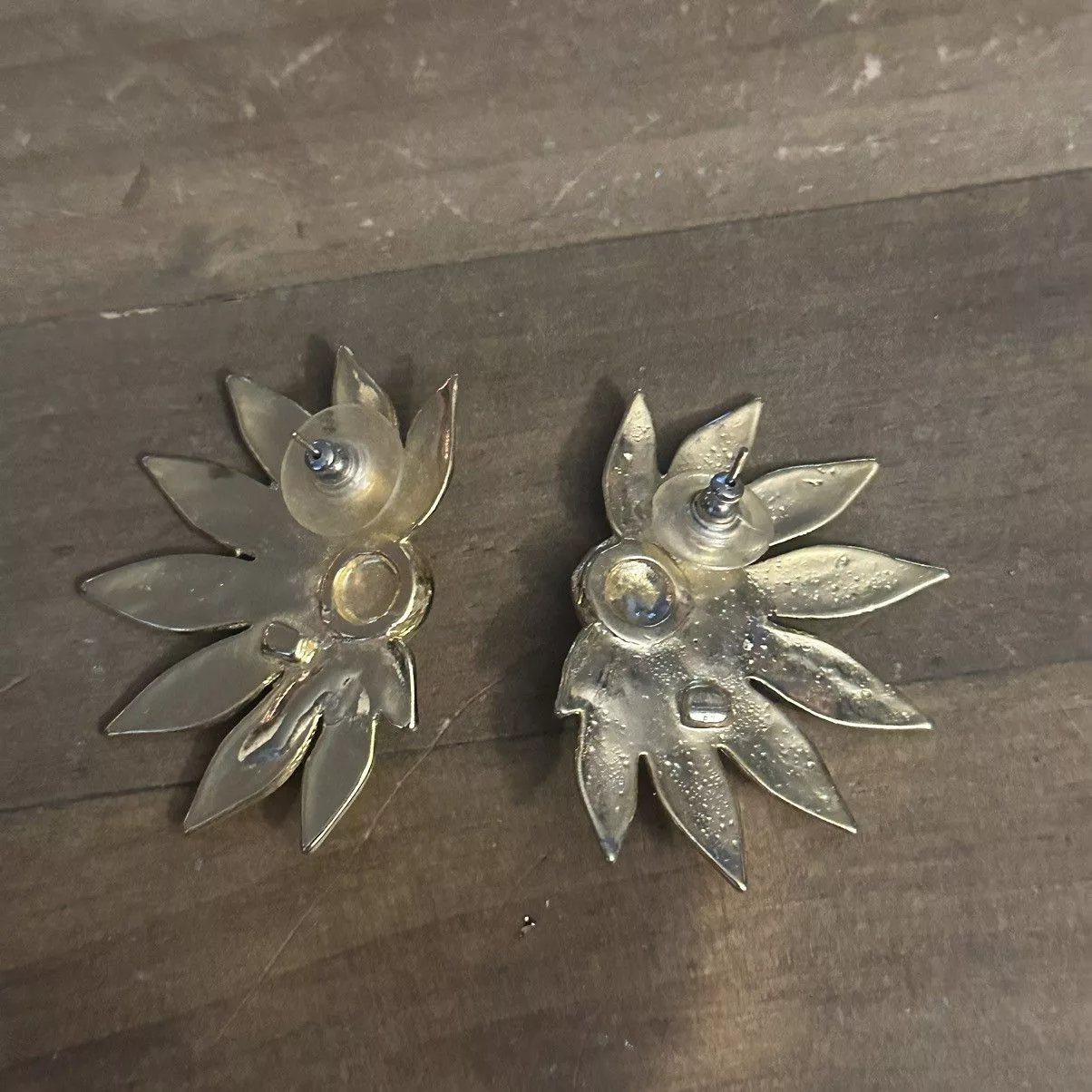 Other Earrings Other Two tone halved sunflower post earrings Silver