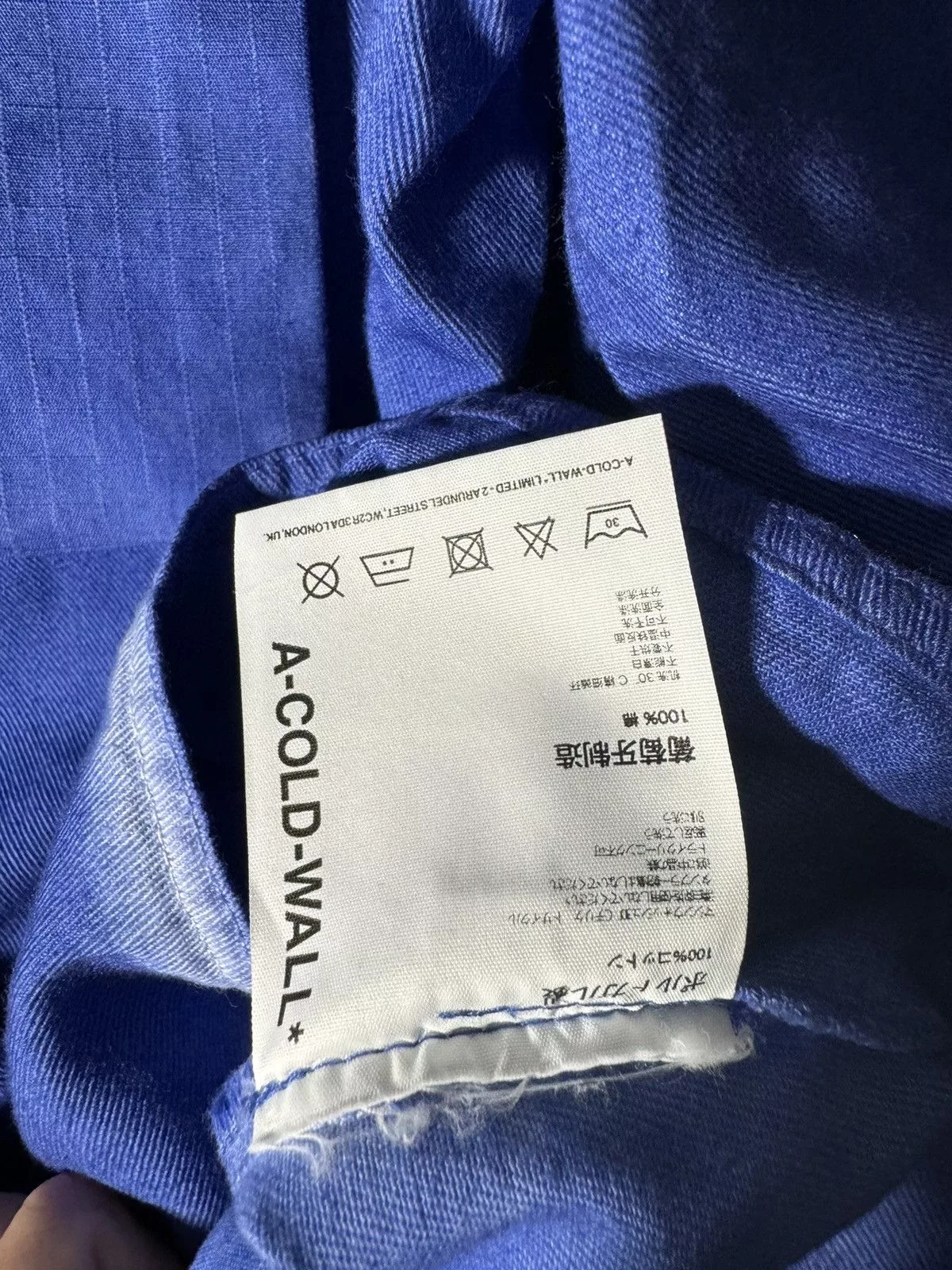 A-COLD-WALL* Shirts Button Ups A-COLD-WALL* × Samuel Ross A Cold Wall Button Down Shirt Blue Faded Oversized Pockets