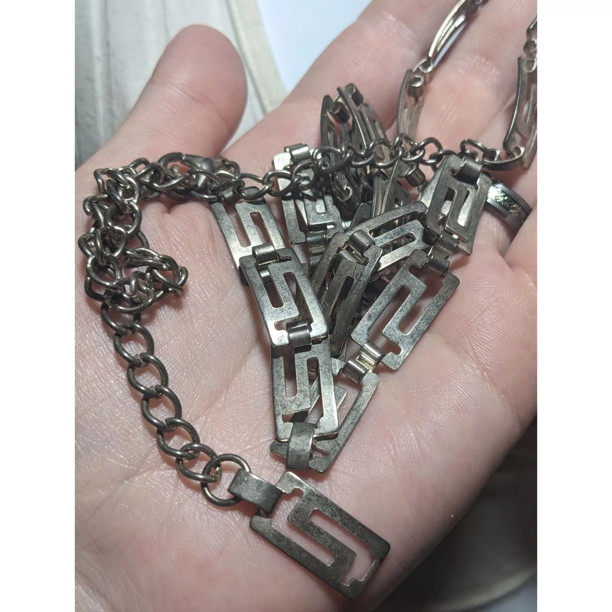 Other Necklaces Other Retro Silver Grecian Link Chain Necklace