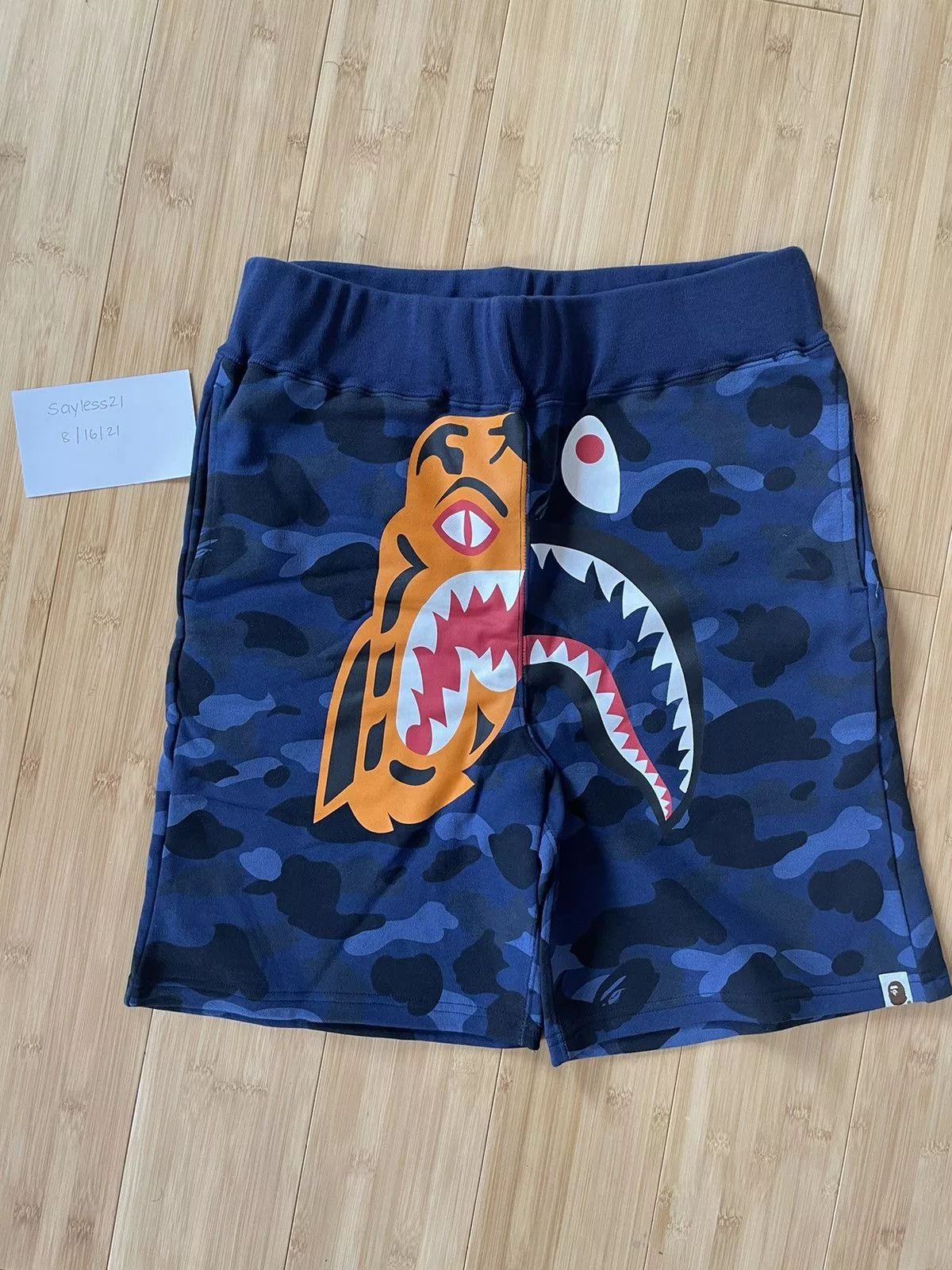 Bape Shorts BAPE blue camo sweat shorts