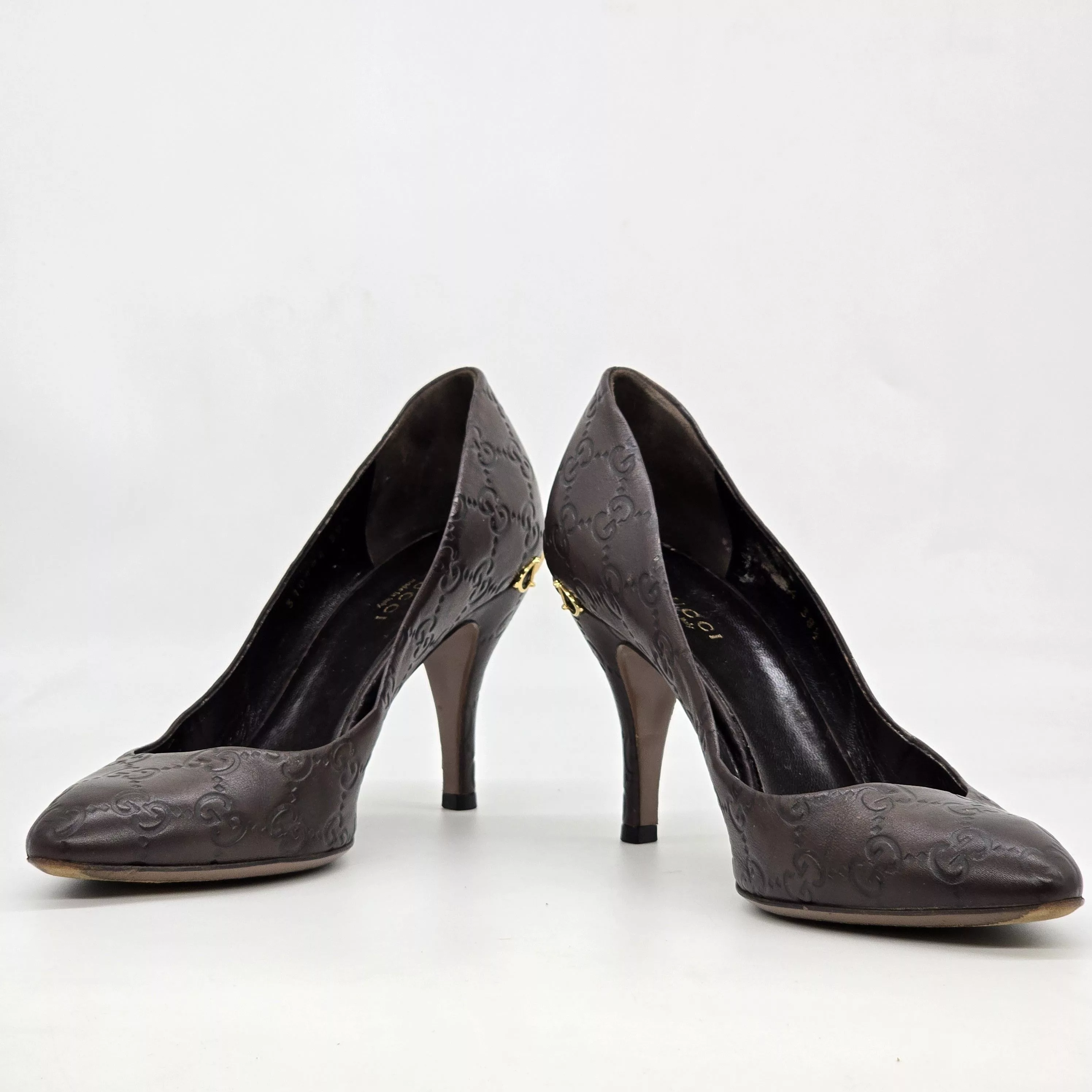Gucci Heels Gucci - Guccissima Leather Heel Pumps Brown