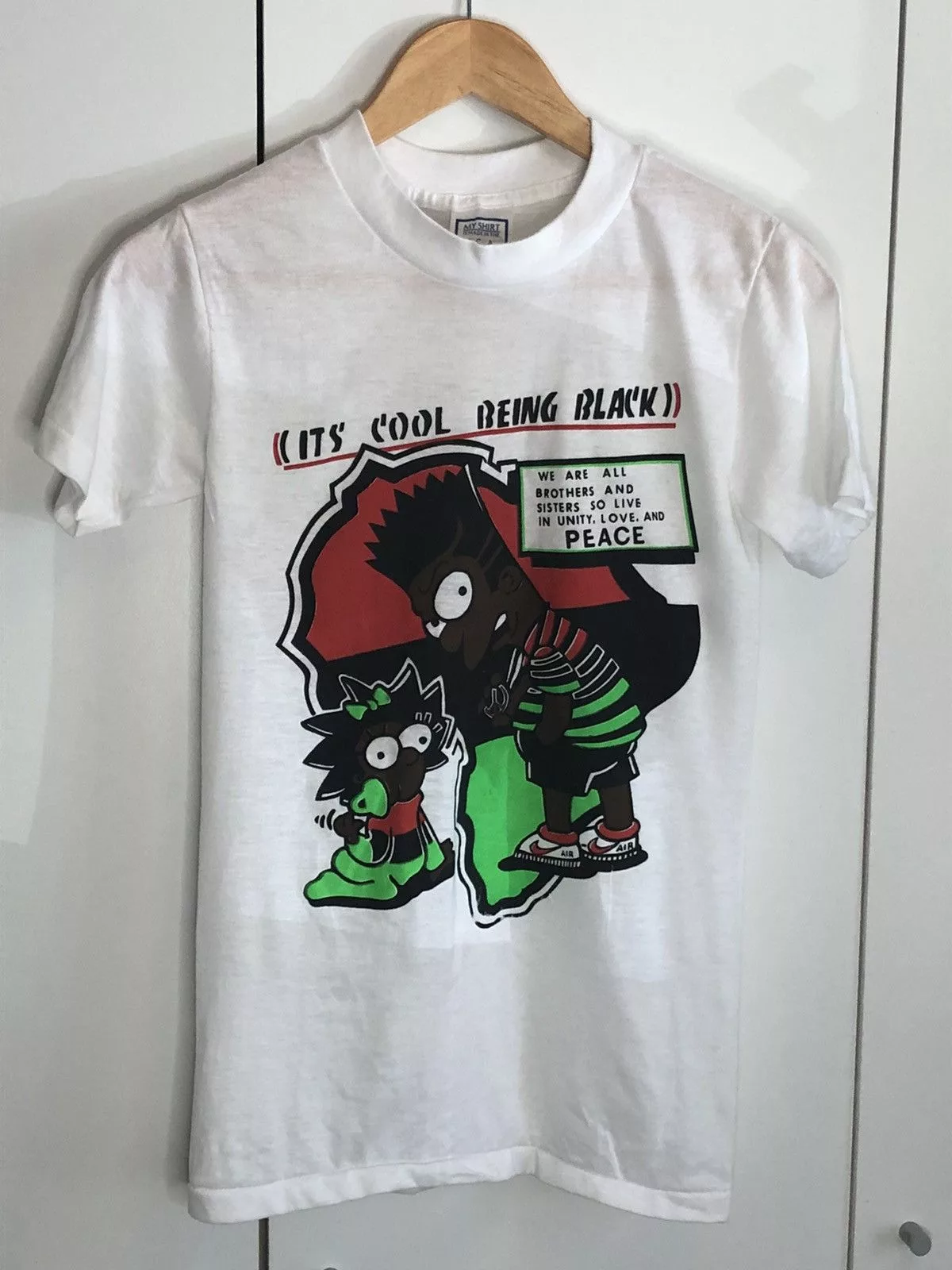 Vintage Short Sleeve T Shirts Vintage 90s Deadstock Black Bart Simpson Black Heritage Tee White