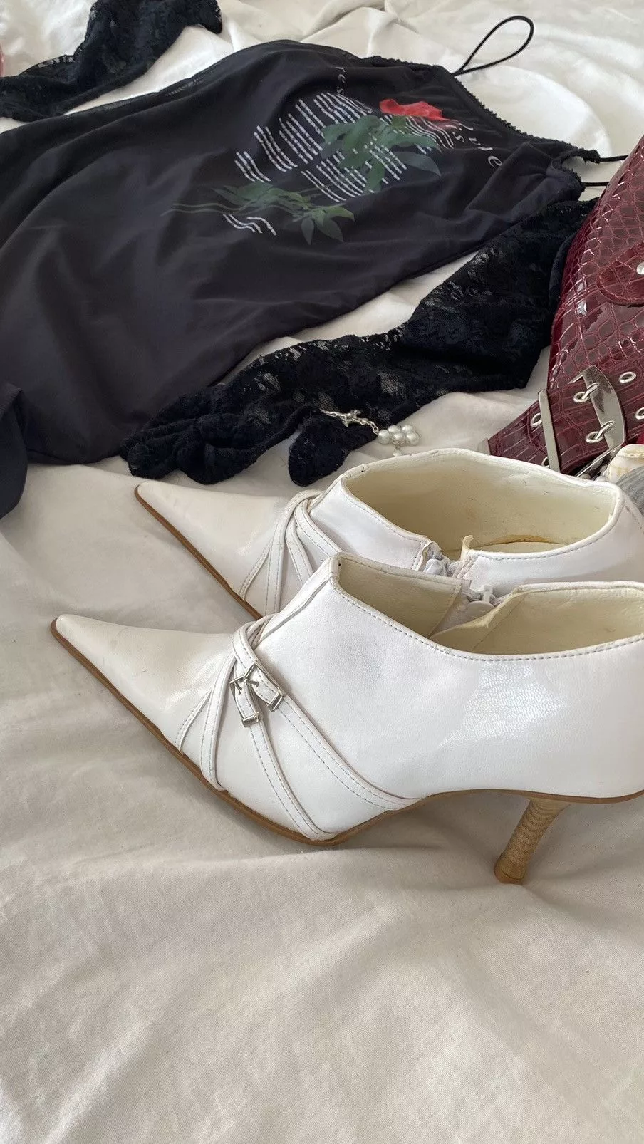 Vintage Platforms Vintage white pointy toe boots