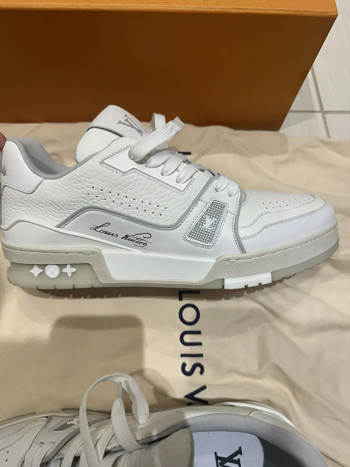 Louis Vuitton Low Top Sneakers Louis Vuitton White & Grey ‘LV Sneaker’