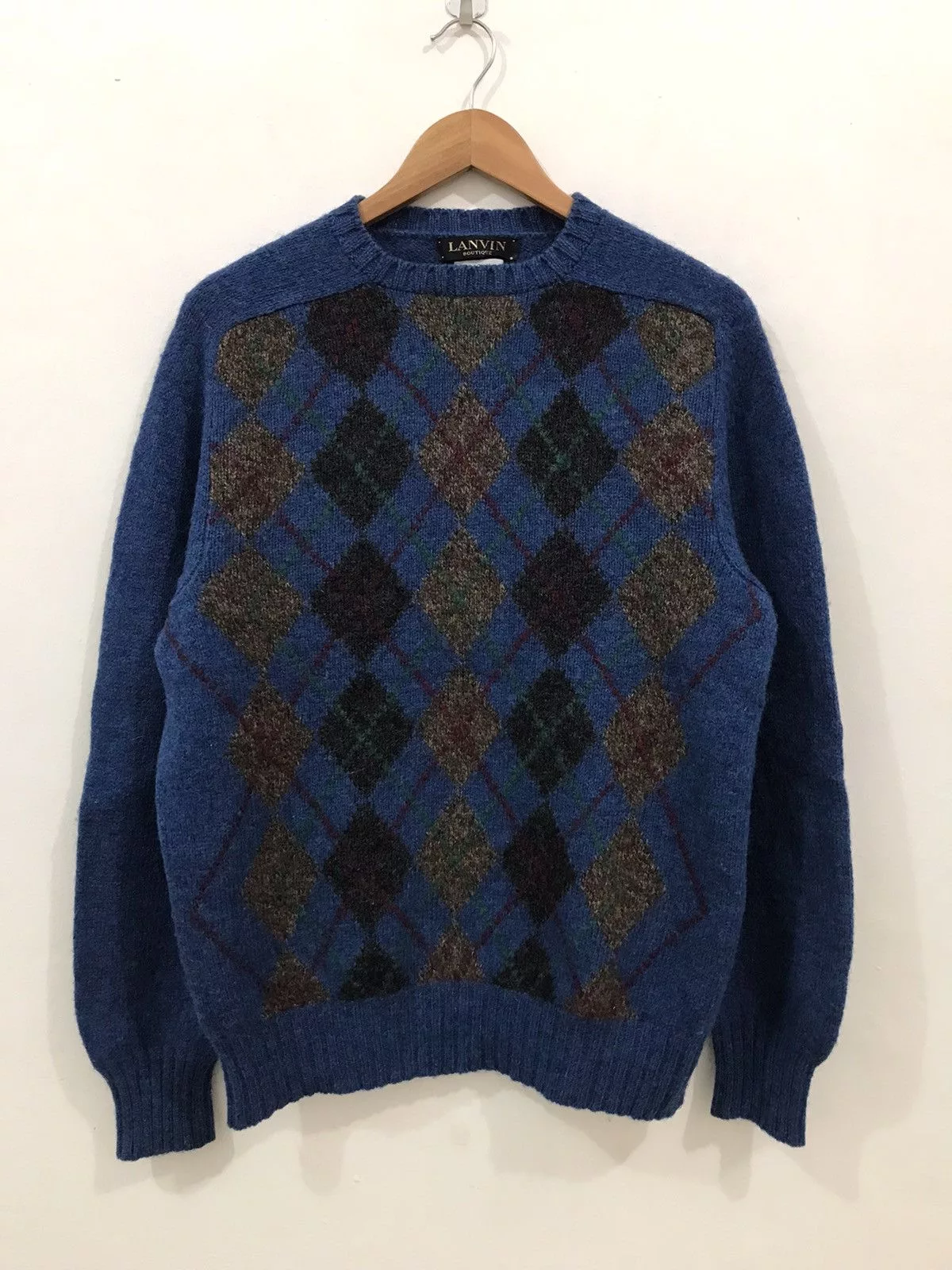 Lanvin Light Jackets Lanvin Intarsia Wool Knit Sweater Blue