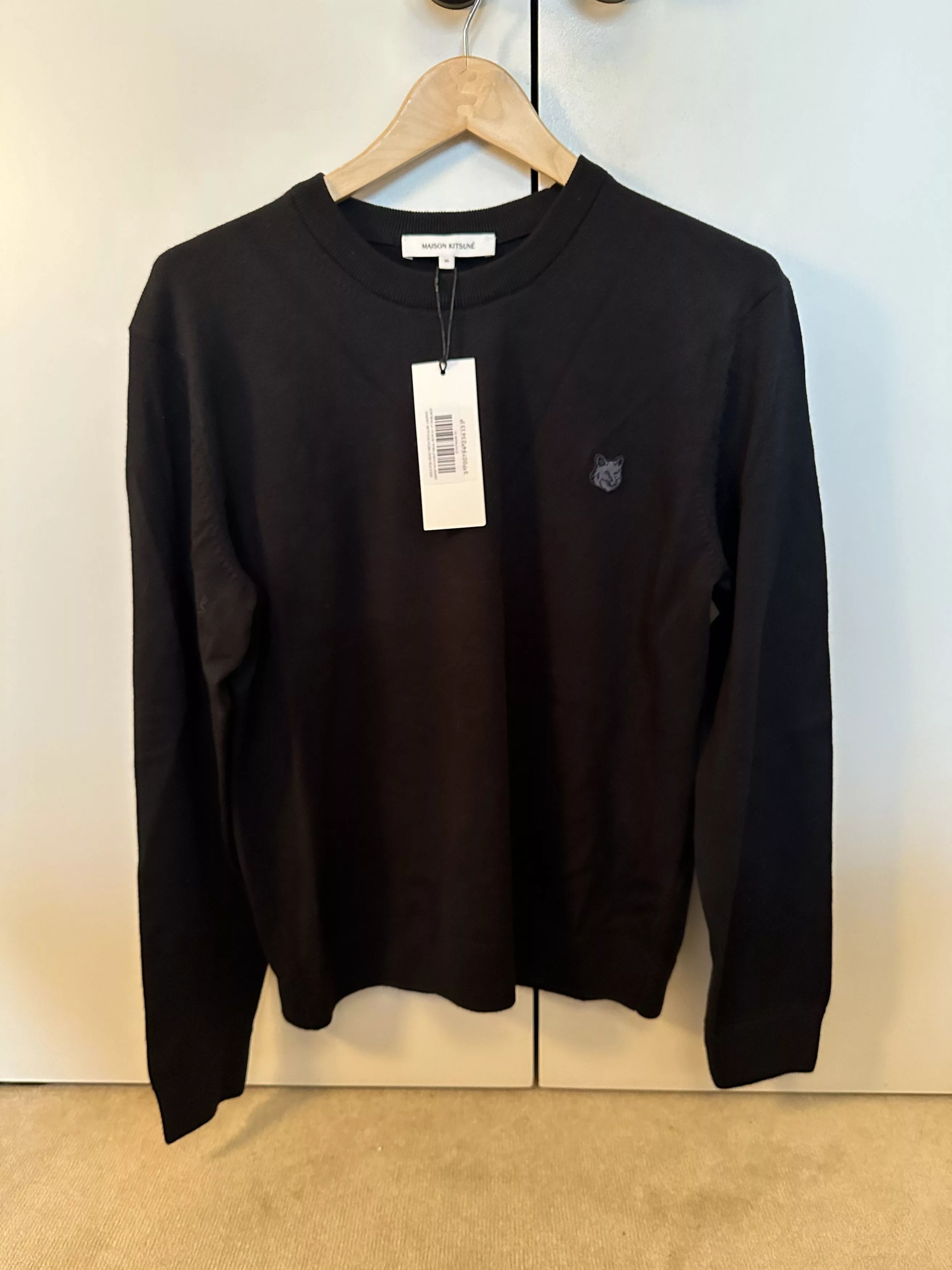 Maison Kitsune Sweaters Knitwear Maison Kitsune Bold Fox Head Patch Regular Jumper Black