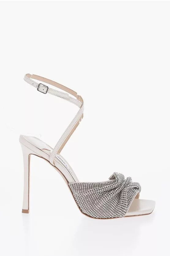 Jimmy Choo Heels Jimmy Choo og1mm0624 Leather Strap Sandals Heel in White