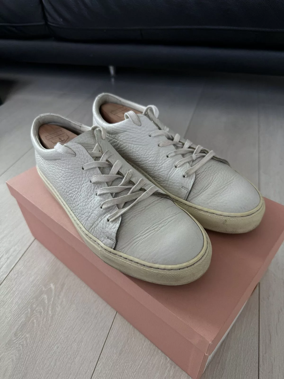 Acne Studios Casual Leather Shoes Acne Studios Adrian Grain White
