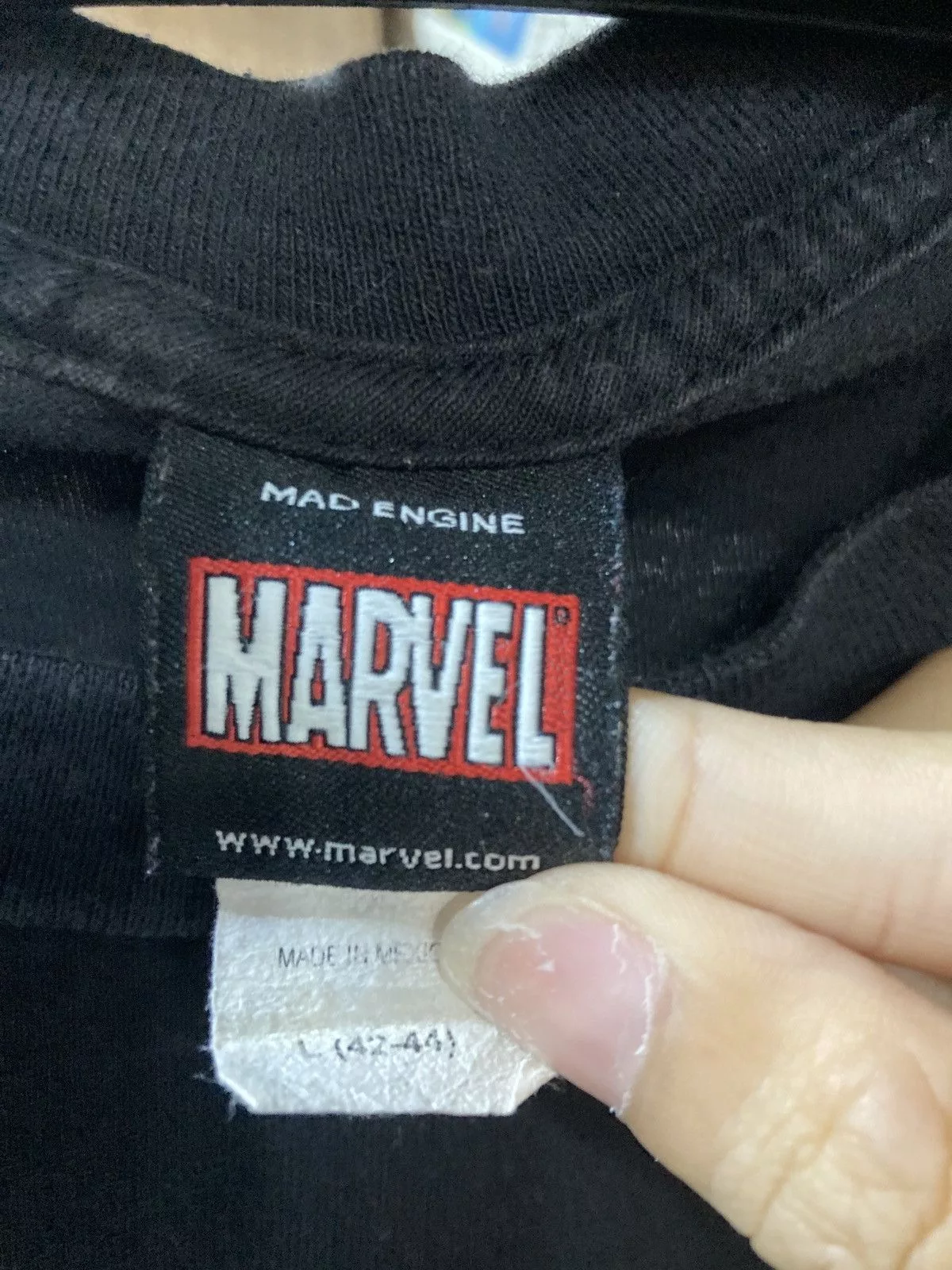 Marvel Comics Short Sleeve T Shirts Marvel Comics × Vintage Y2K Marvel team tee Black Streetwear