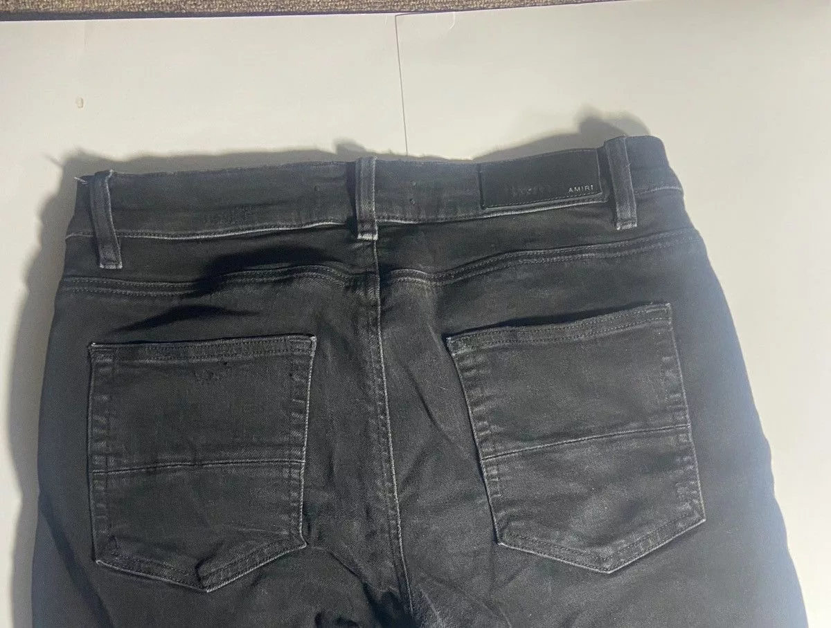 Amiri Denim Amiri Animal Leopard Jeans Black