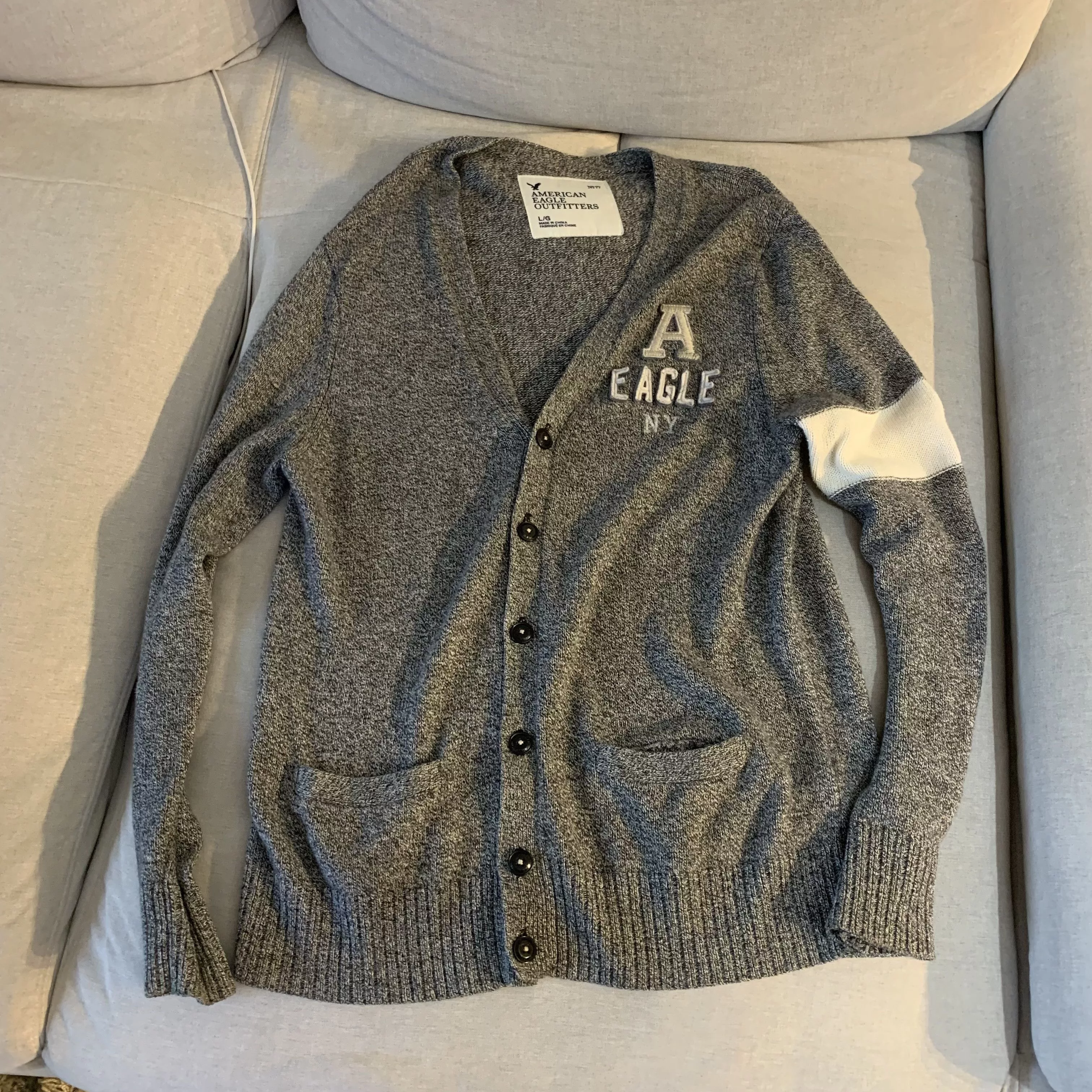 American Eagle Outfitters Sweaters Knitwear American Eagle Outfitters American Eagle Chunky Grey Cardigan Large Gray