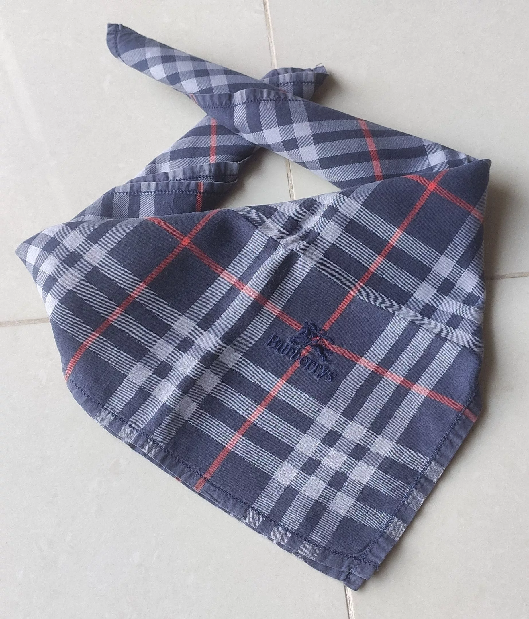 Burberry Miscellaneous Vintage Nova Check Burberrys Handkerchief Blue