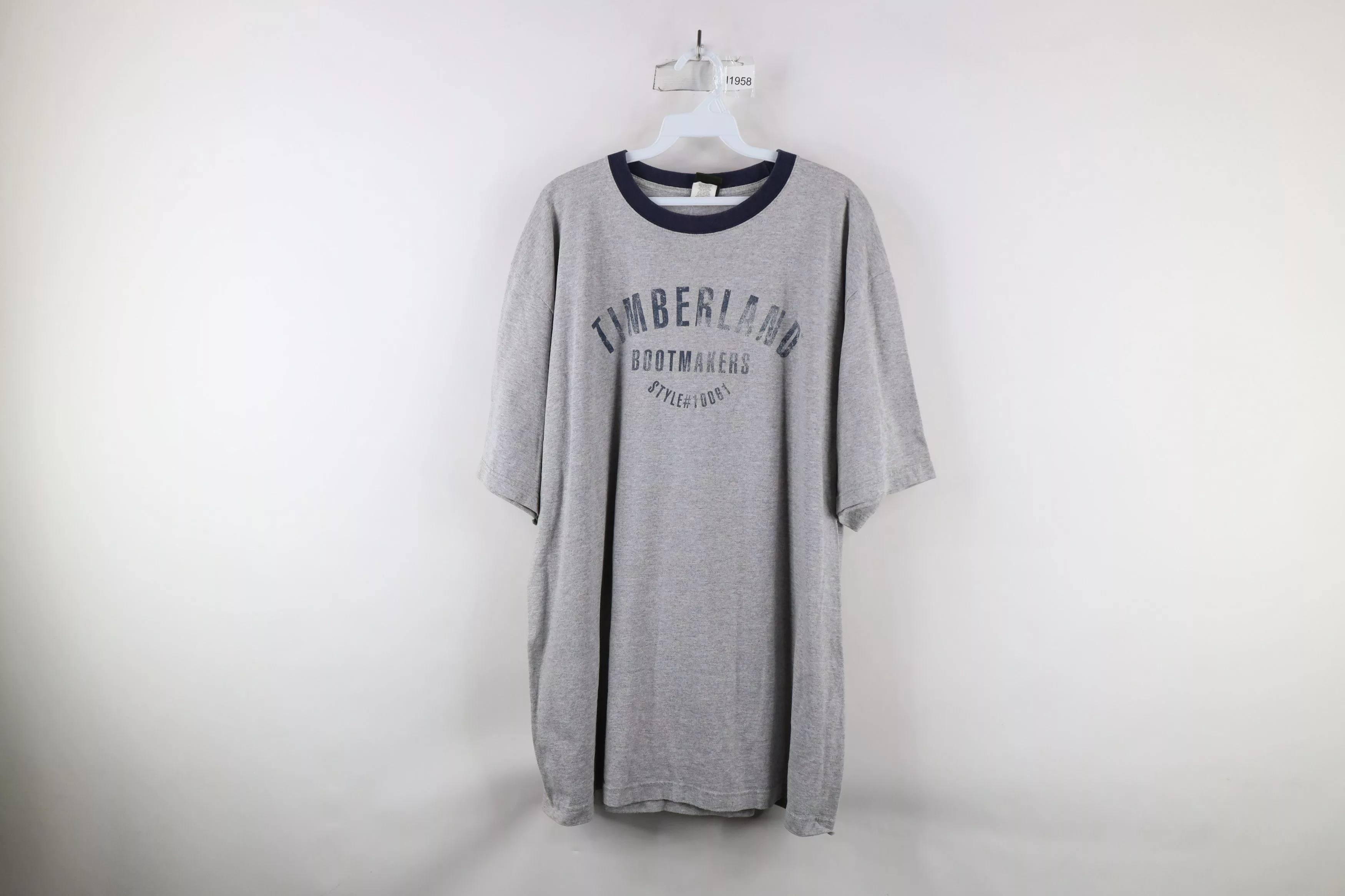 Timberland Short Sleeve T Shirts Timberland × Vintage Vintage 90s Timberland Spell Out Heavyweight T-Shirt Gray