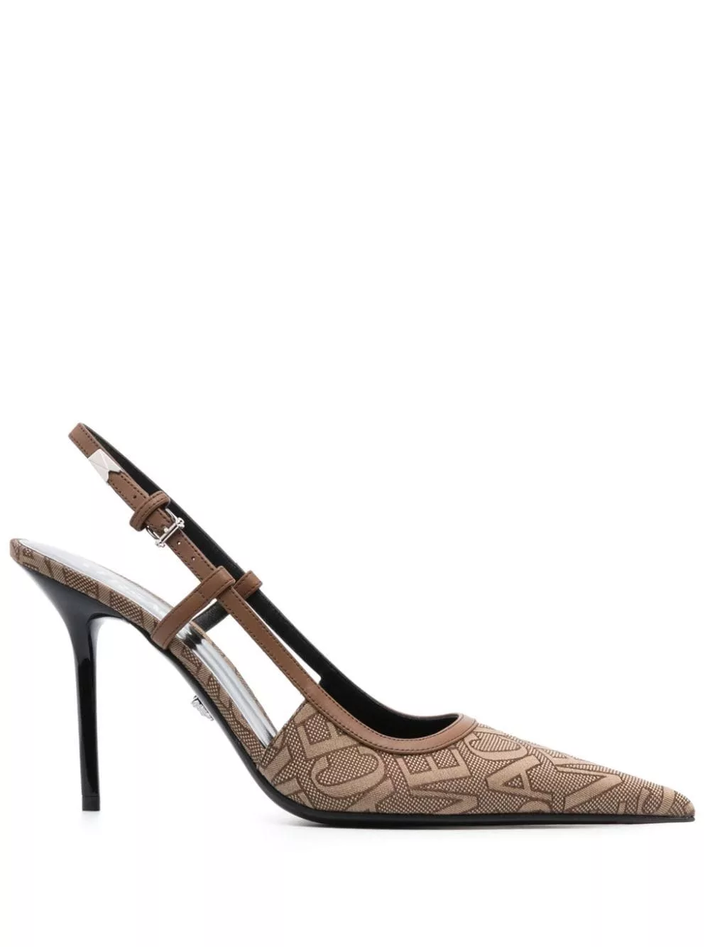 Versace Heels Versace Slingback Leather Pump in brown