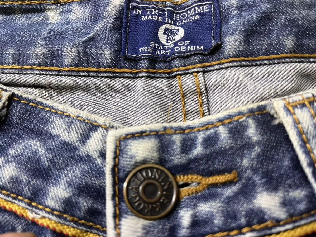 Bleach × Vintage INTERROGATION BLEACH DENIM JEANS AVANT GARDE Blue Avant-Garde