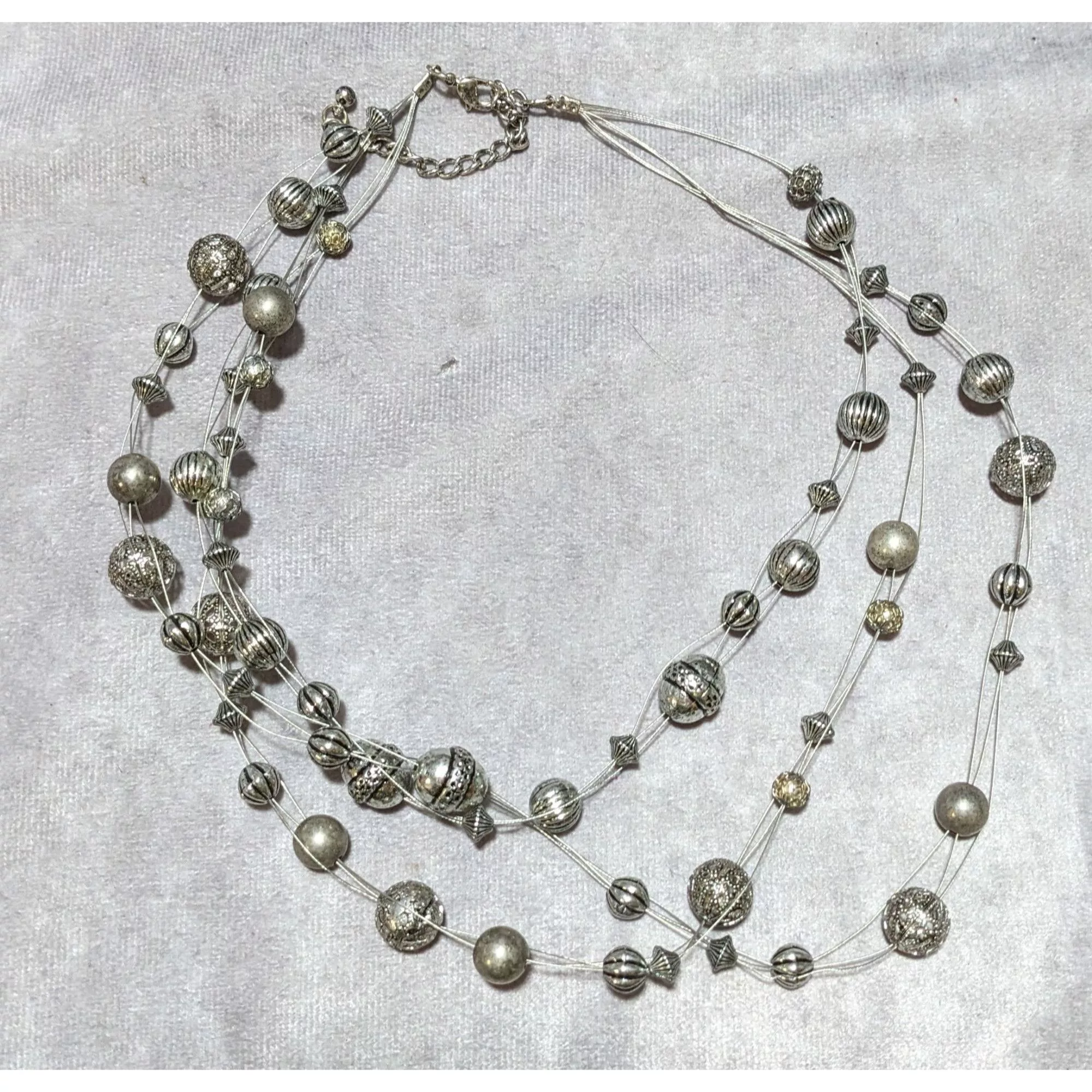 Other Necklaces Other Silver Beaded Floating Necklace