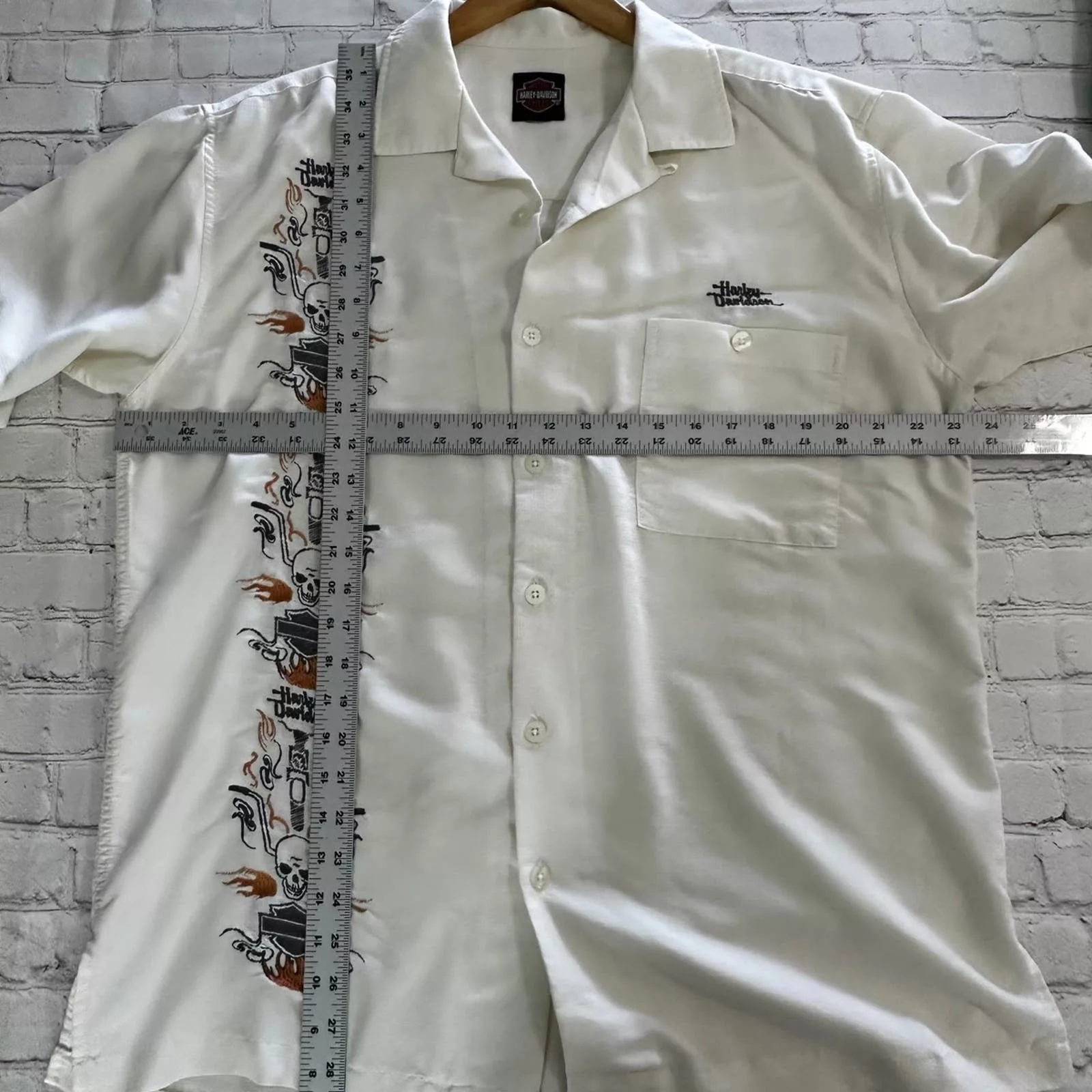 Harley Davidson Shirts Button Ups Harley Davidson short sleeve button down shirt Beige