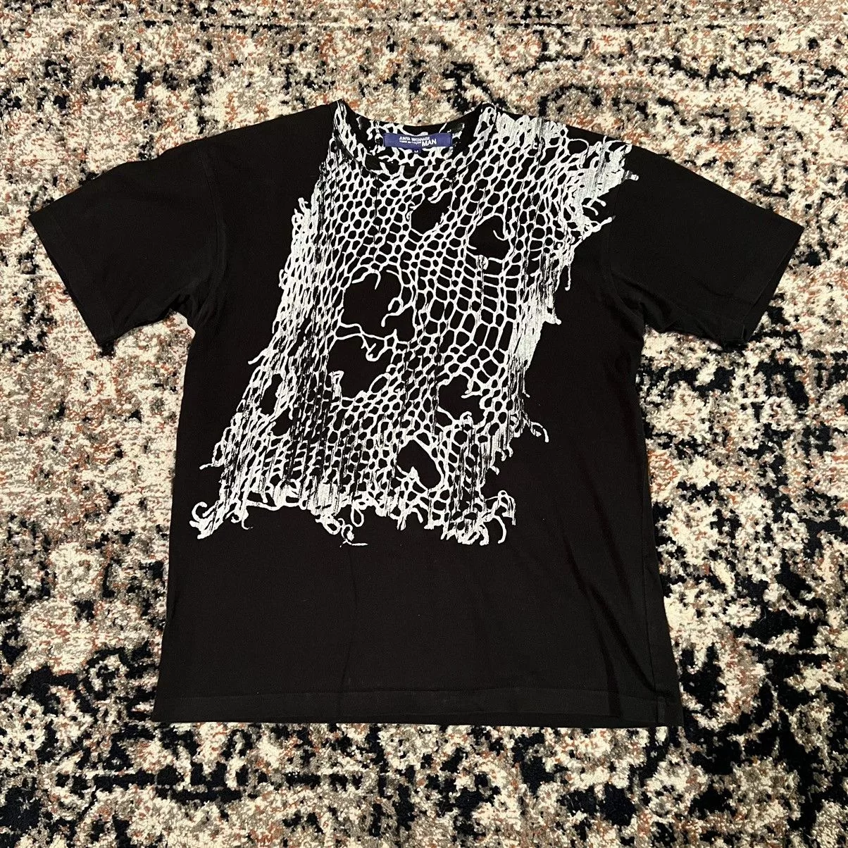 Comme des Garcons Short Sleeve T Shirts Comme des Garcons × Junya Watanabe Comme des garçons junya wantanabe Net print Tee Size:M(2003) Black