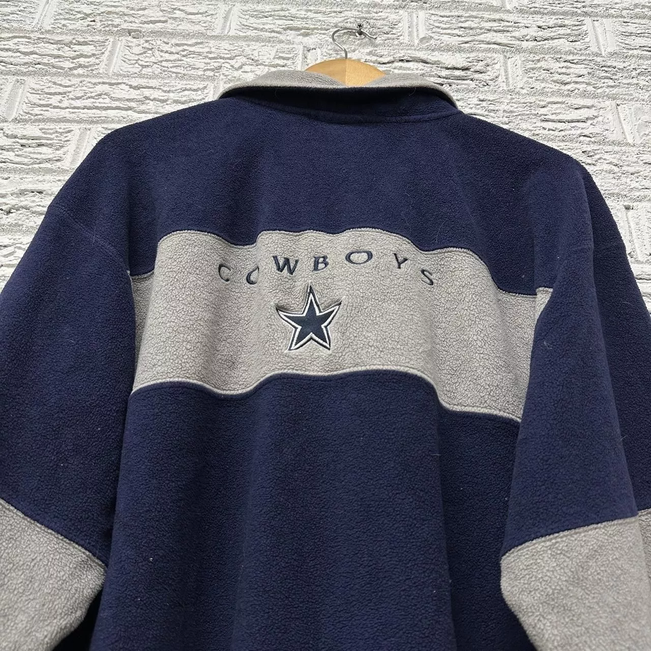 NFL Light Jackets Vintage Dallas Cowboys Fleece Jacket XL Pullover NFL 1/4 Zip Blue