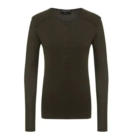 Tom Ford Sweaters Tom Ford o1loc1c0724 MAK982 Cashmere & Silk knit Sweater in Green