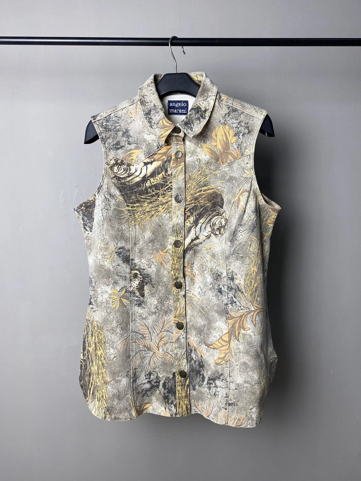 Other Vests Other Angelo Marani Tiger Graphic Printed Vests Multi Vintage