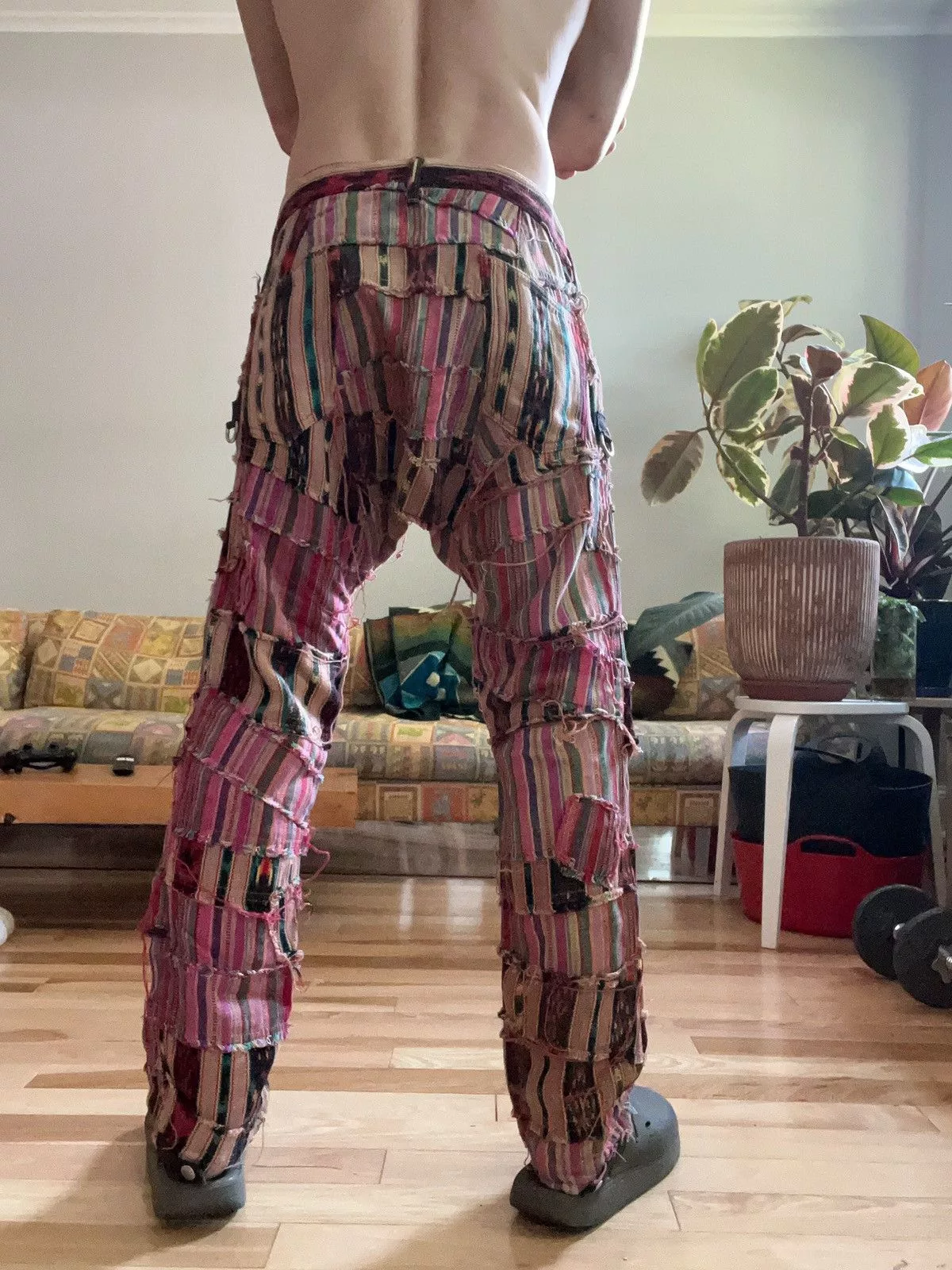 Junya Watanabe Casual Pants SS 2005 Junya Watanabe Patchwork Scraps Mountaineering Pants Red