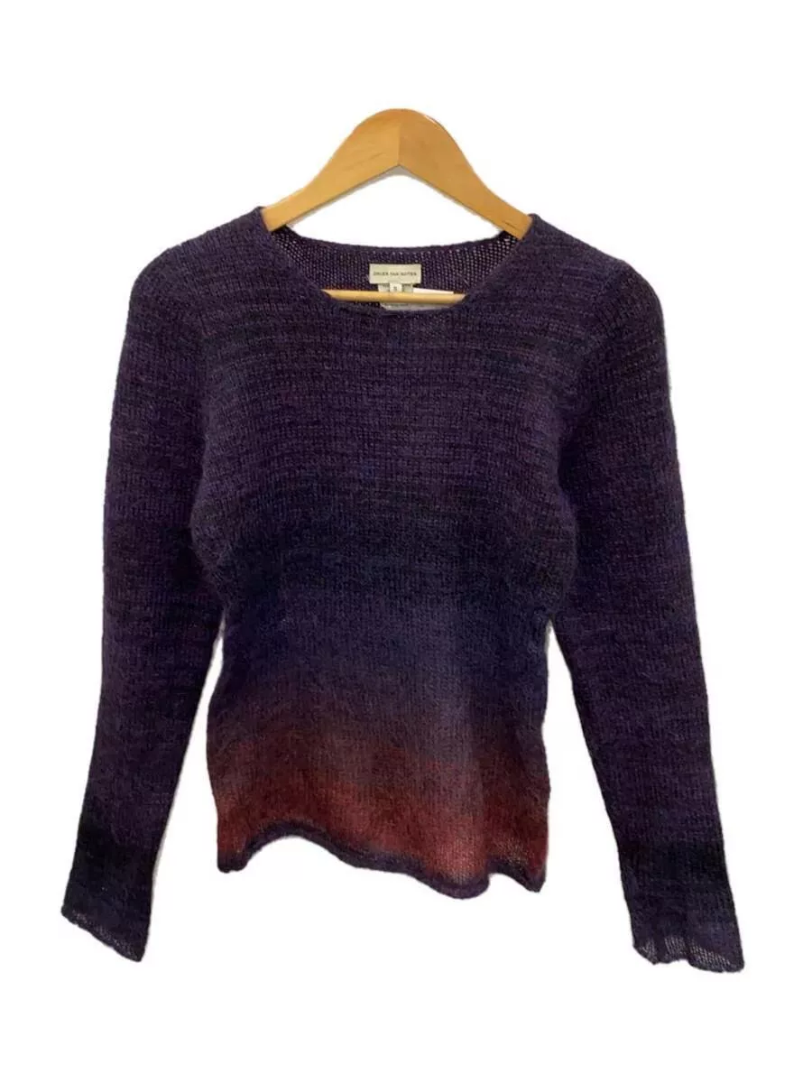 Dries Van Noten Sweaters Dries Van Noten Mohair Blend Gradient Wool Knit Sweater Purple