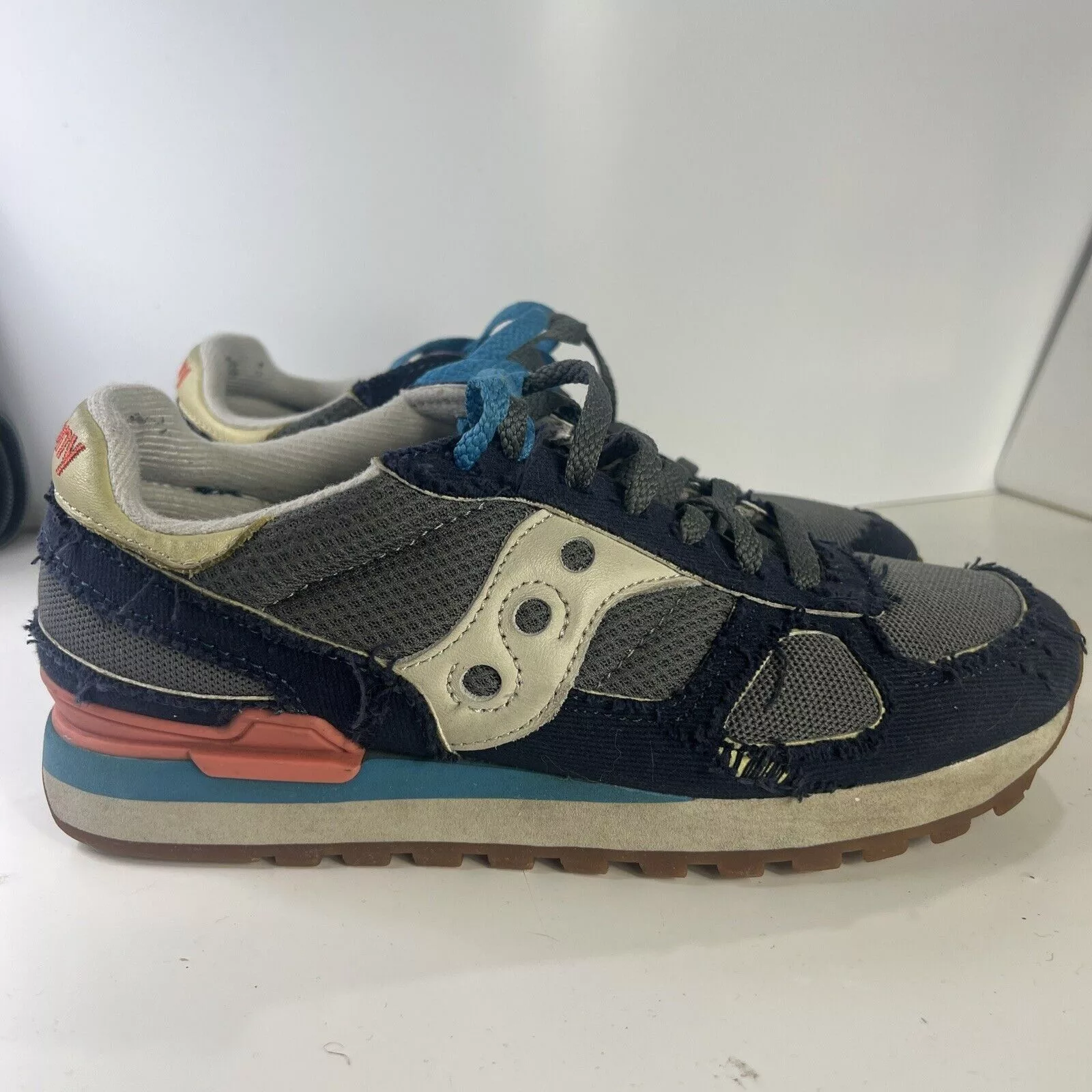 Saucony Low Top Sneakers Saucony Shadow Original S70636-1 Mens Blue Canvas Lifestyle