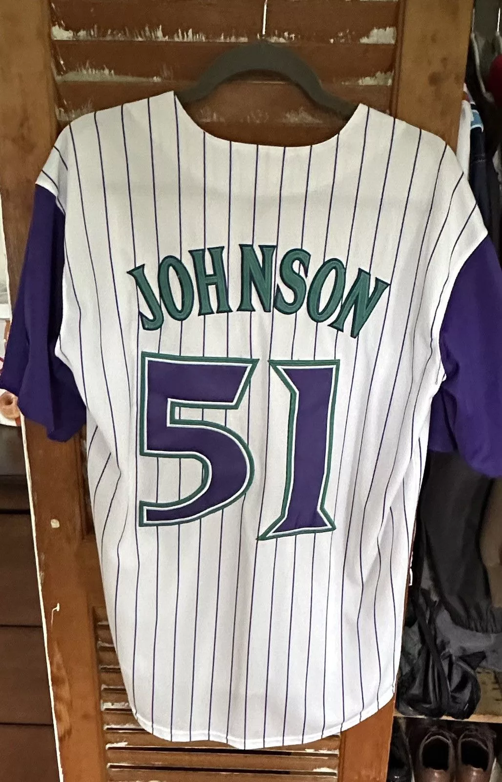 Majestic Jerseys Majestic × MLB Randy Johnson Arizona Diamondbacks 2001 World Series Jersey White