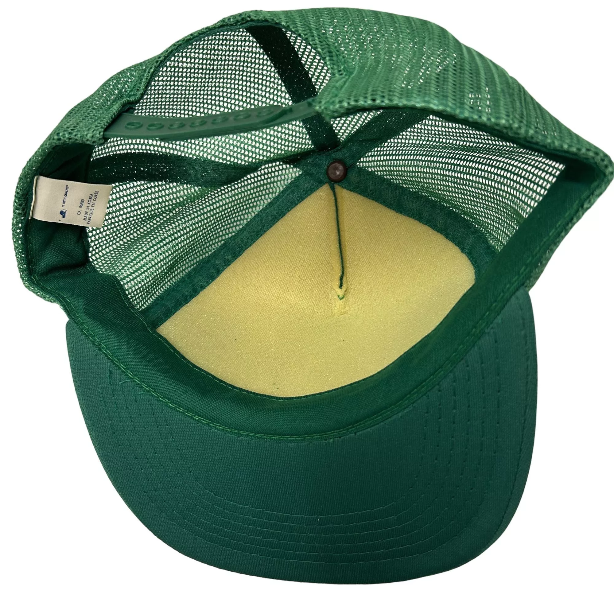 Other Hats Other NOS New Vtg 80’s Yupoong Green Mesh TRUCKER Hat QC Inspectio