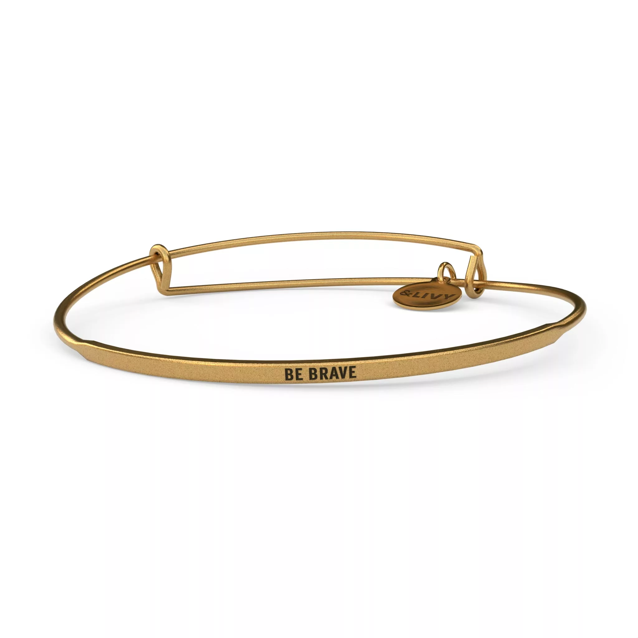 Be Brave Bracelet | Antique gold posy engraved BE BRAVE