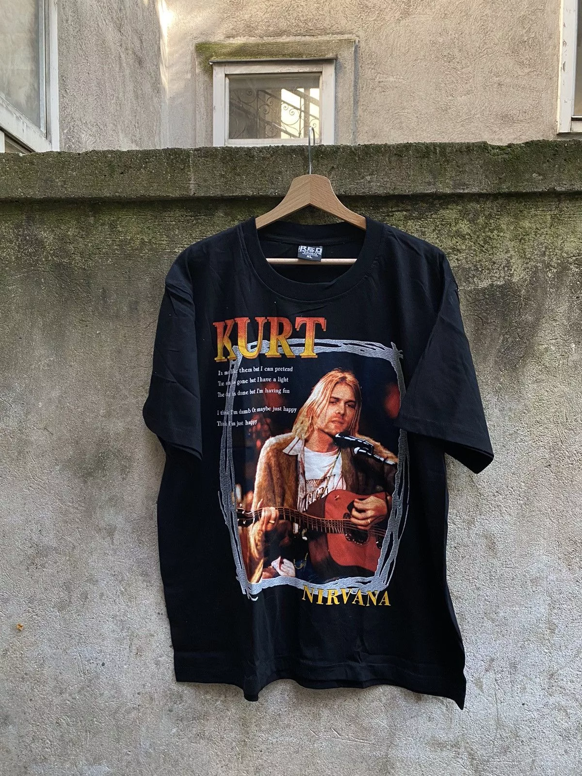 Nirvana Short Sleeve T Shirts Nirvana × Vintage Vintage Kurt Cobain I’m Not Like Them T-Shirt Black