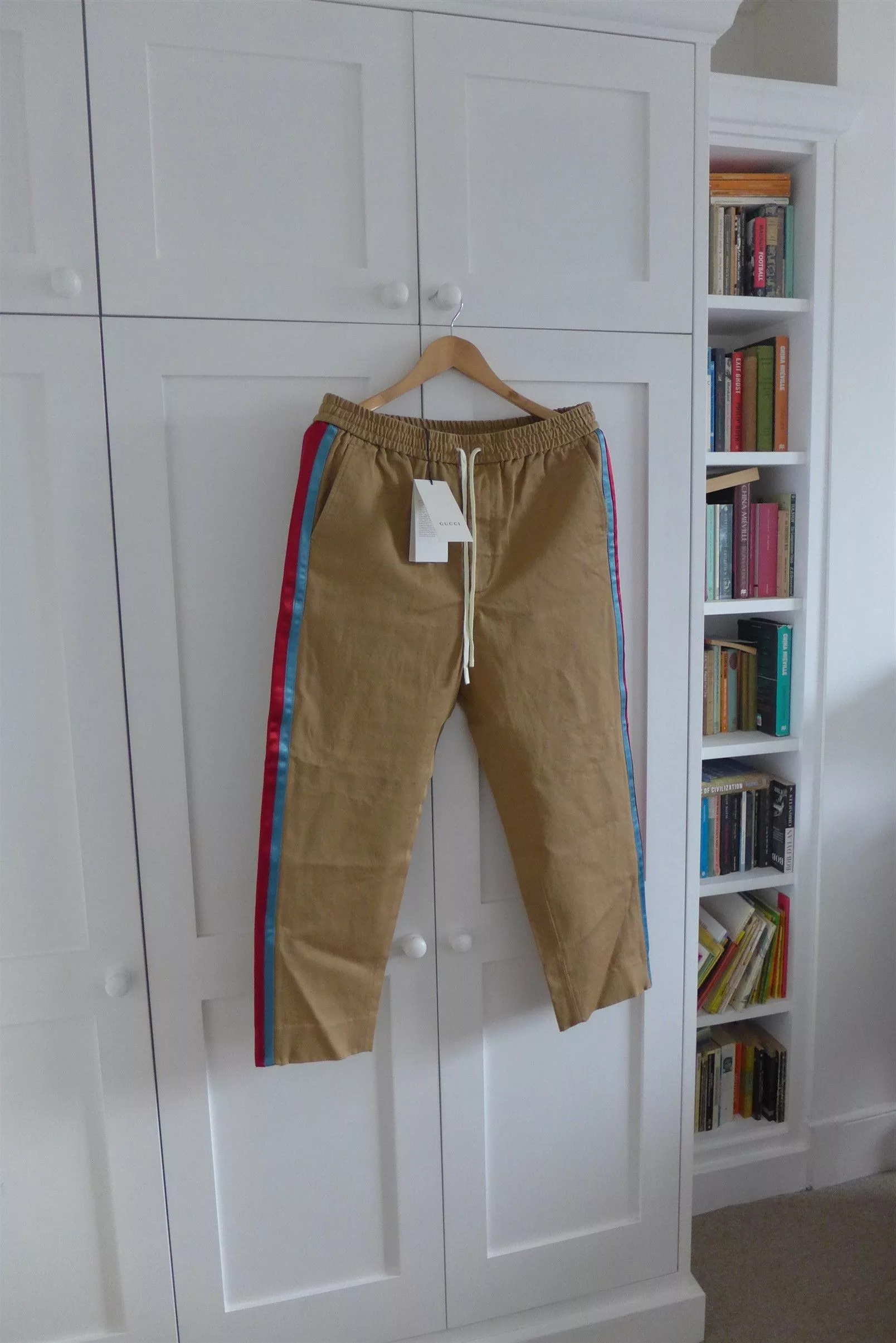 Gucci Casual Pants Gucci Taped Logo Chinos - Tan Cotton.. Brown