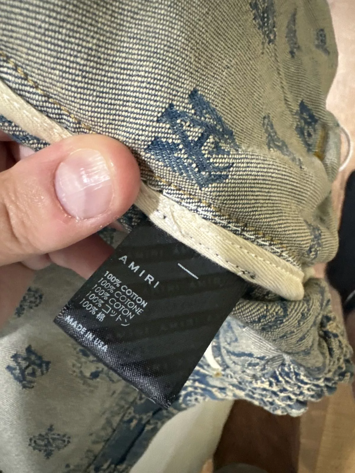 Amiri Denim Jackets Amiri Bandana Pattern Denim Jacket Blue