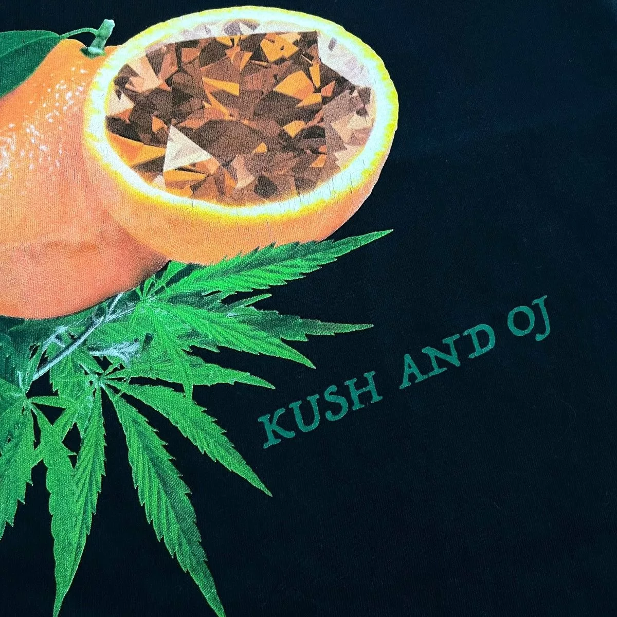 Diamond Supply Co. Short Sleeve T Shirts Diamond Supply Co. x Taylor Gang x Weedmaps Orange Kush Tee Black Streetwear
