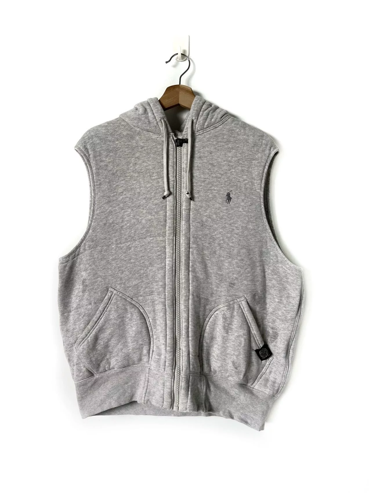 Designer Vests Designer × Polo Ralph Lauren × Ralph Lauren Polo Ralph Lauren Lined Hooded Vest Gray