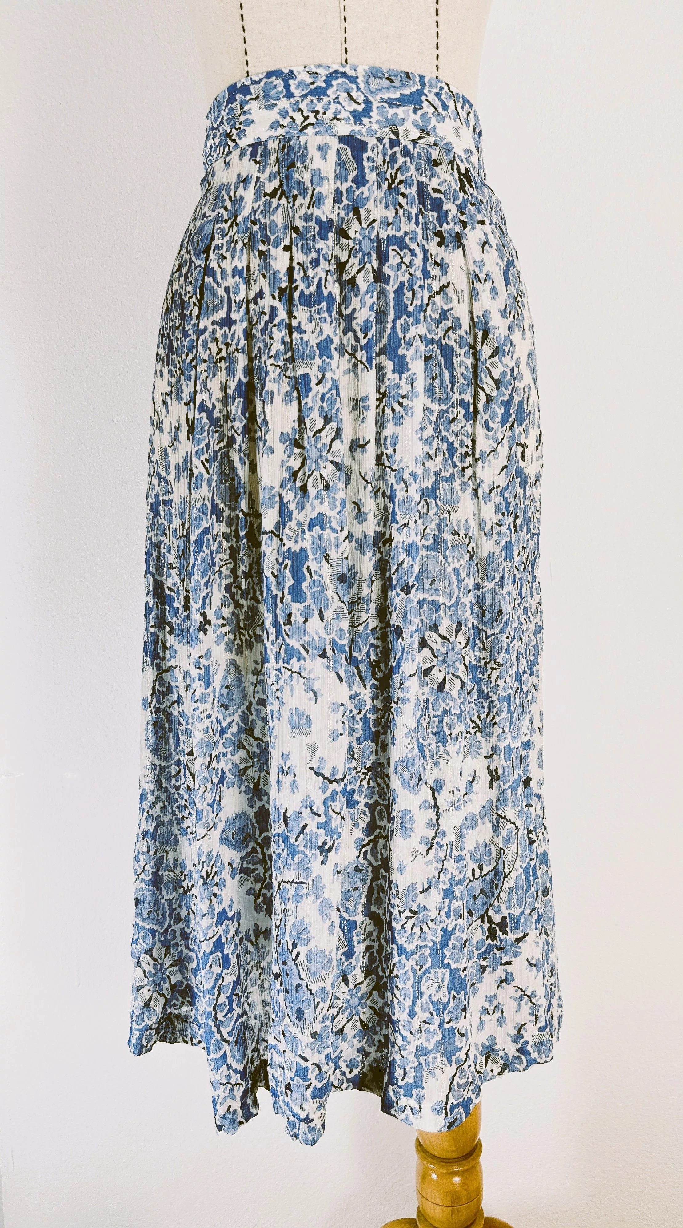 Sezane Midi Skirts Sezane Blue Midi Skirt