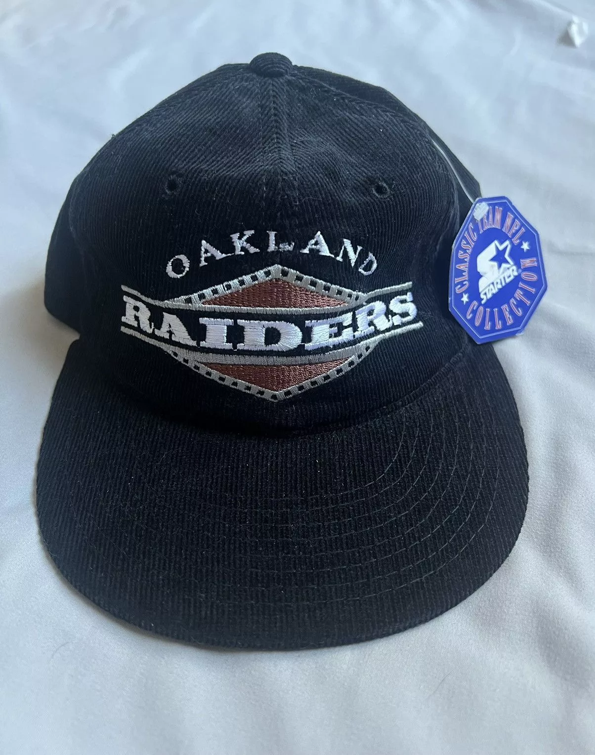 Starter Hats Starter × Vintage Oakland Raiders deadstock vintage starter corduroy cap Black Streetwear