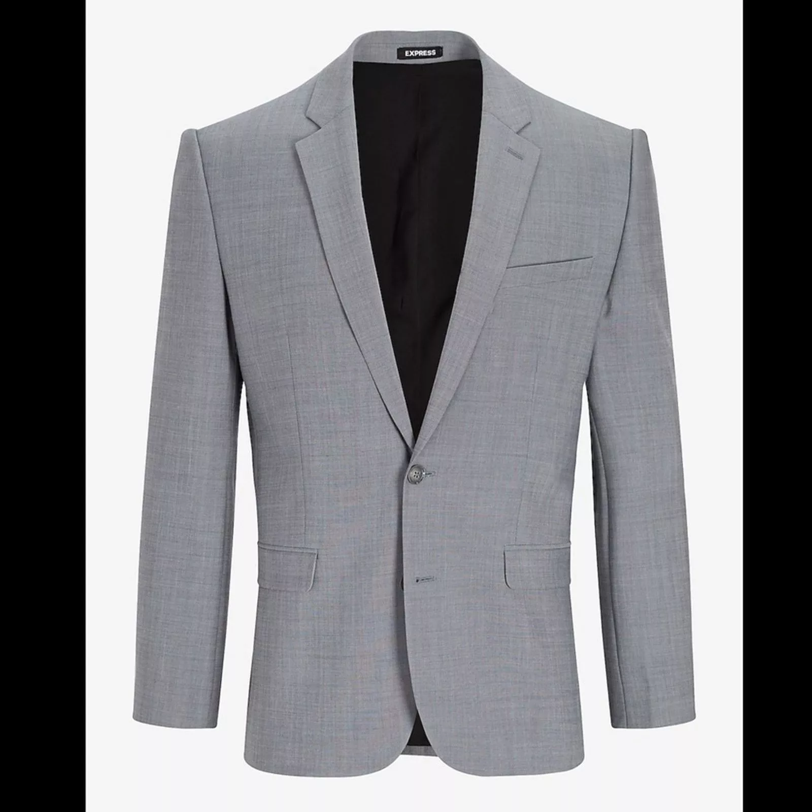 Express Blazers Express Classic Solid Gray Wool-Blend Suit Jacket